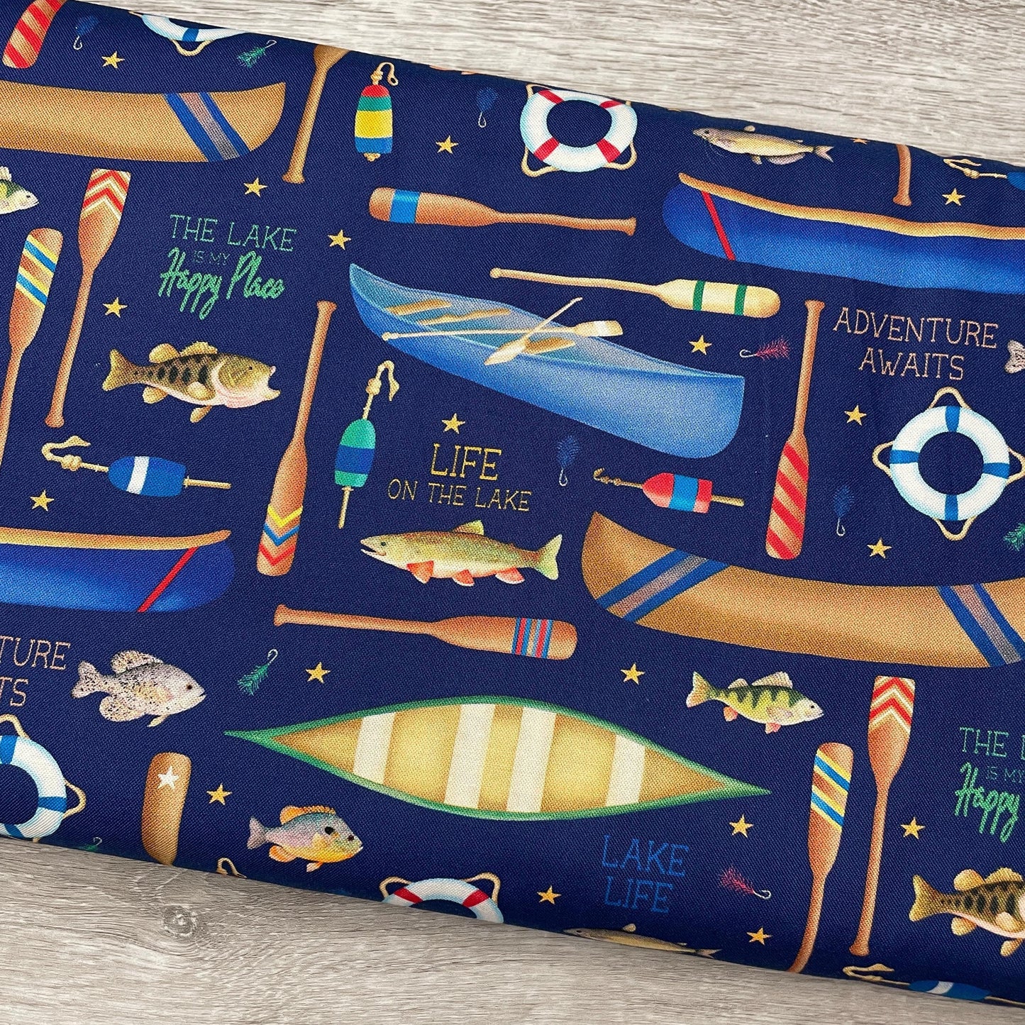 Lake Fabric - Benartex - 100% Cotton - Lake Life Navy