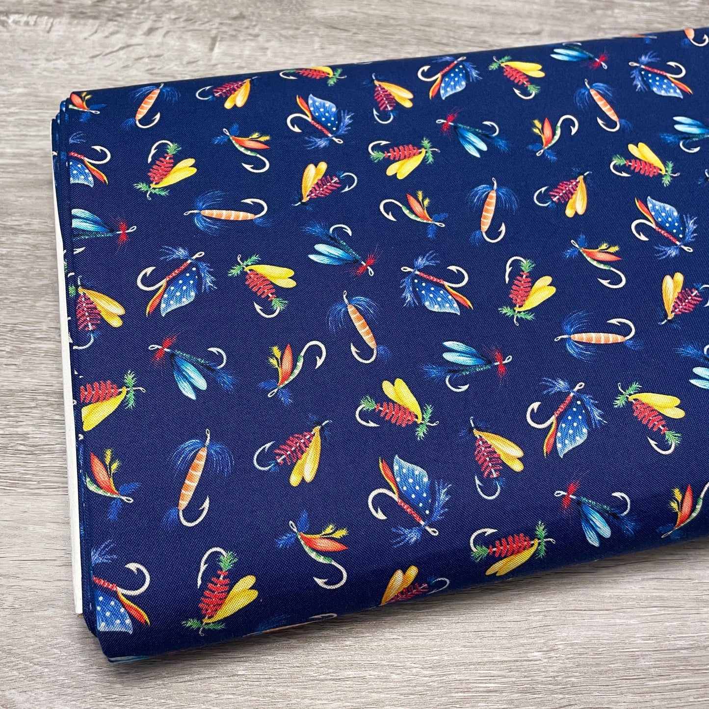 Fishing Lure Fabric - Benartex - 100% Cotton - Lake Life