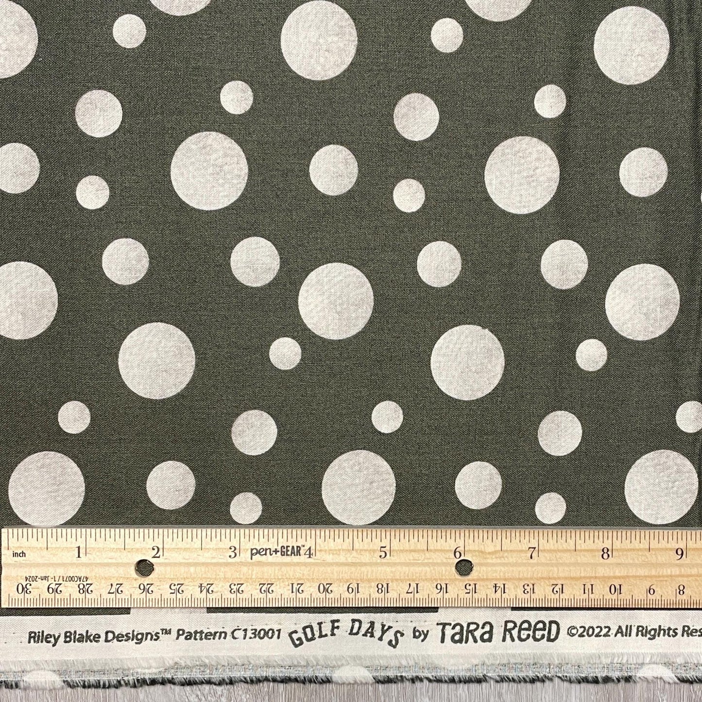 Golf Fabric - Golf Balls on Hunter - Golf Days
