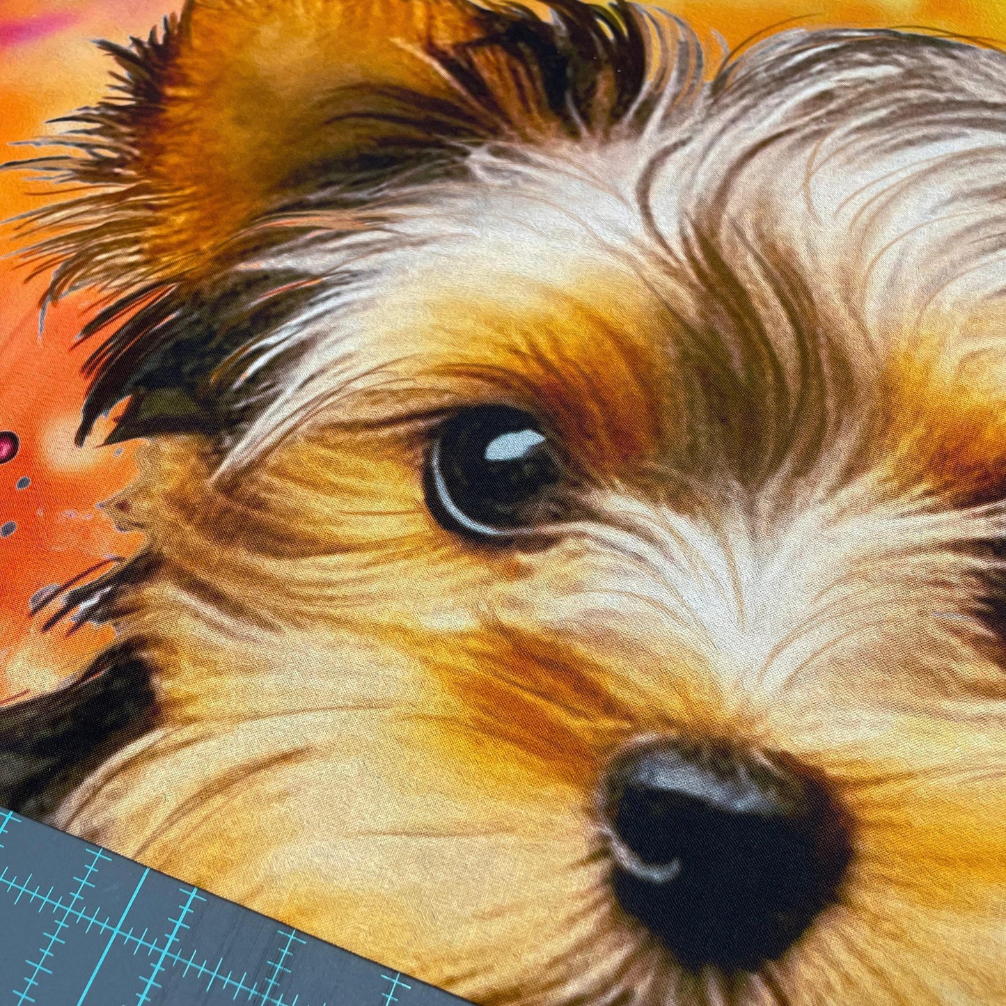 Yorkie Fabric Panel 35.5" x 44" - 100% Cotton