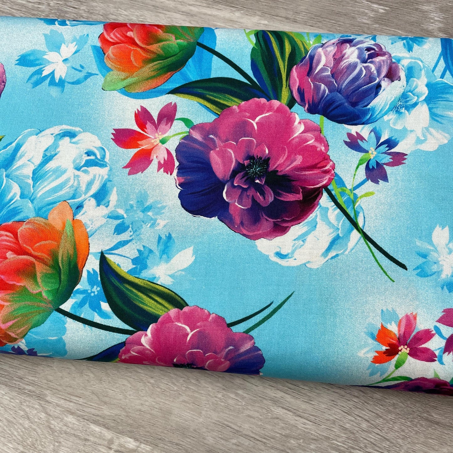 Luminous Garden Light Blue - Benartex Kanvas Studio - Luminous Blooms - 100% Cotton Fabric
