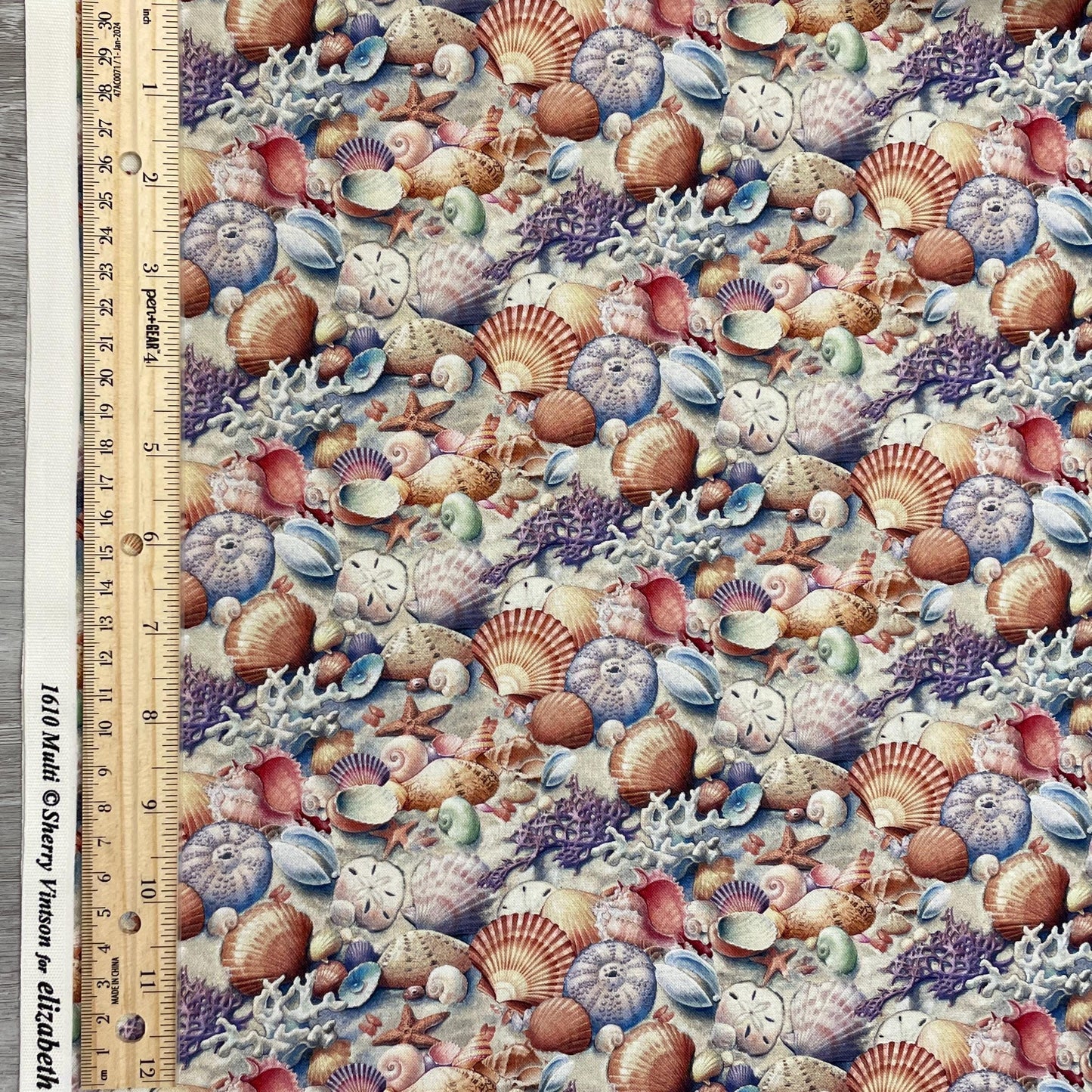 Sea Shell Fabric - Race to Safety - 100% Cotton - Elizabeth's Studio