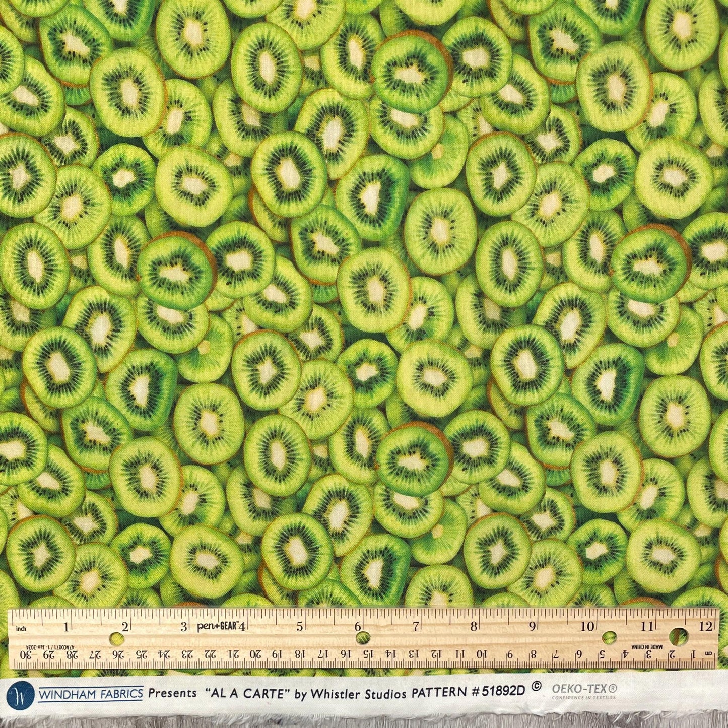 Kiwi Fabric - 100% Cotton - Whistler Studios - A La Carte - Down Under - Fruit Food
