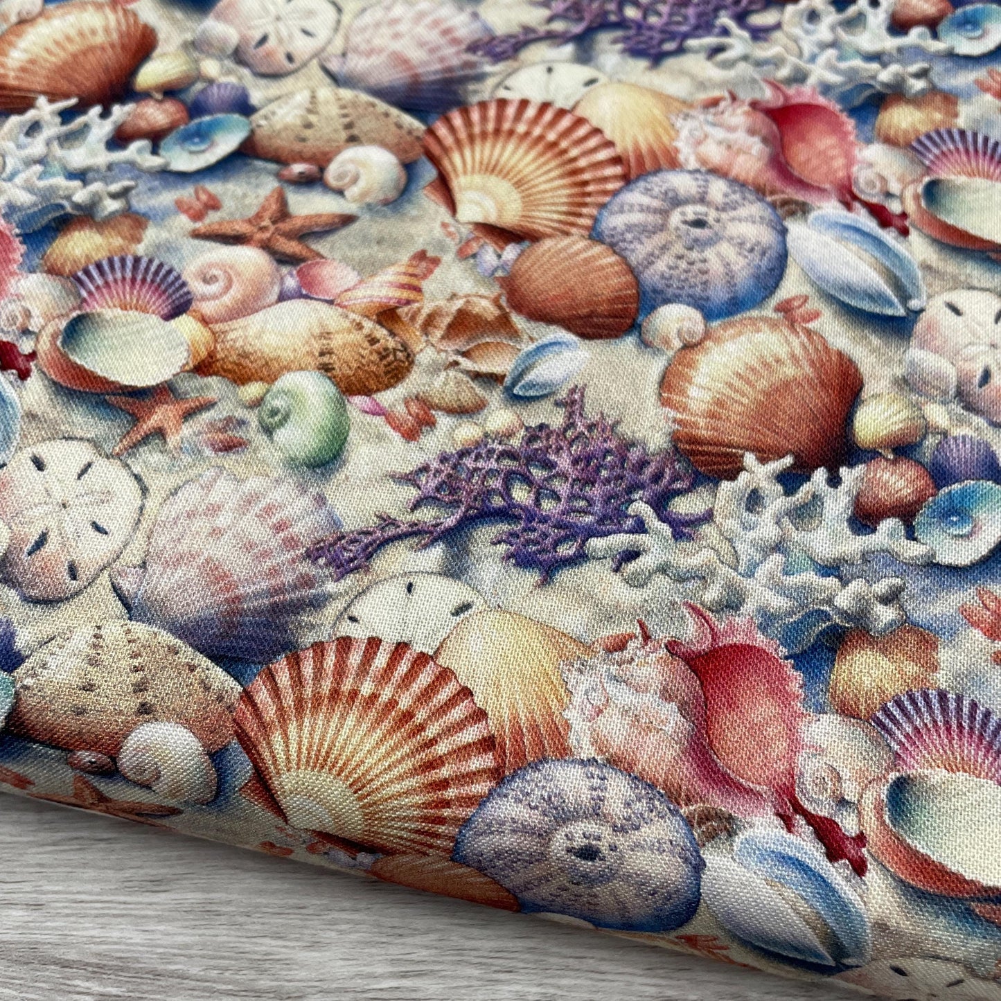 Sea Shell Fabric - Race to Safety - 100% Cotton - Elizabeth's Studio