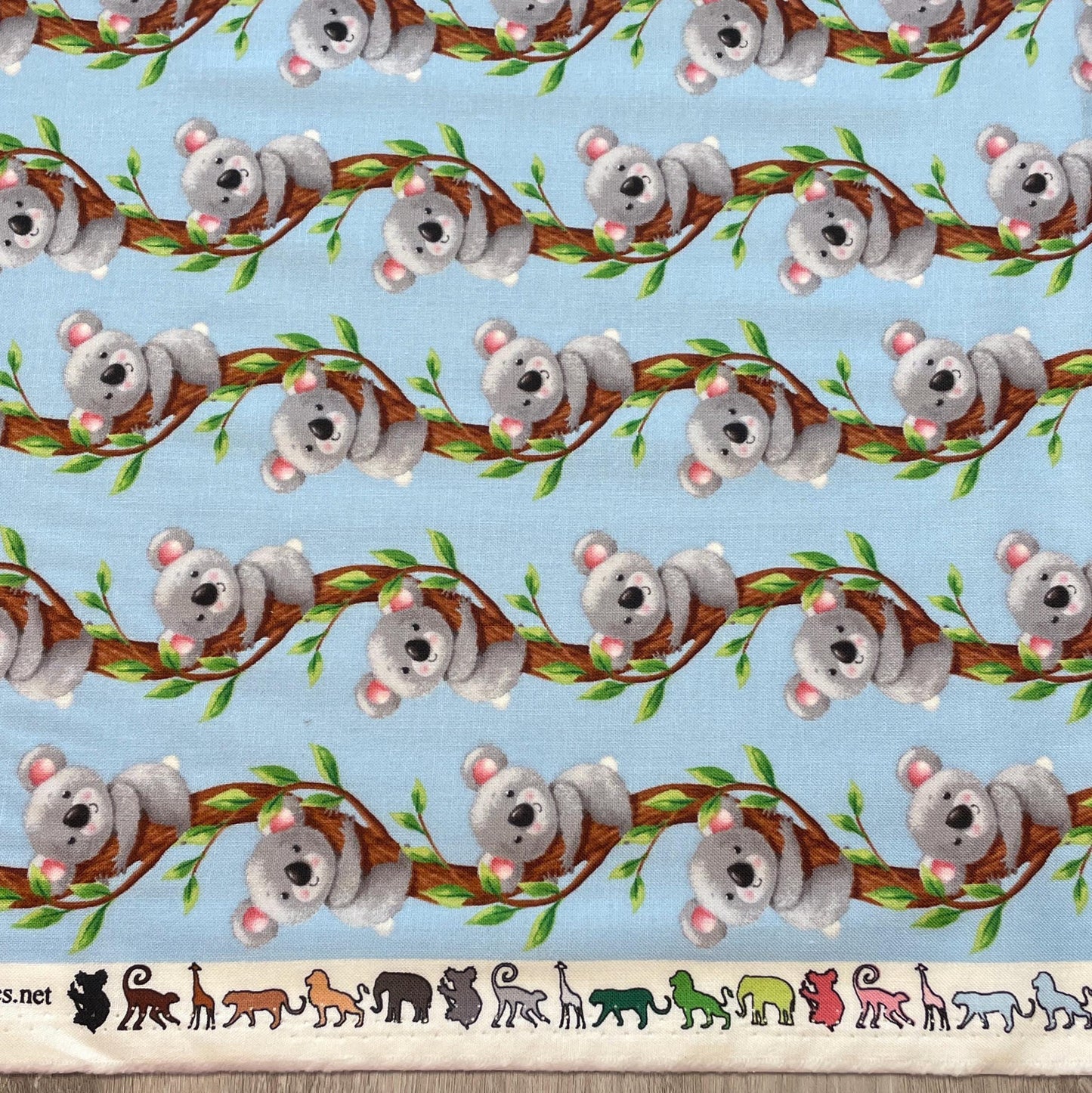 Koala Fabric - 100% cotton - Henry Glass - Koalas on Trees - Party Animals by Rob Parkinson