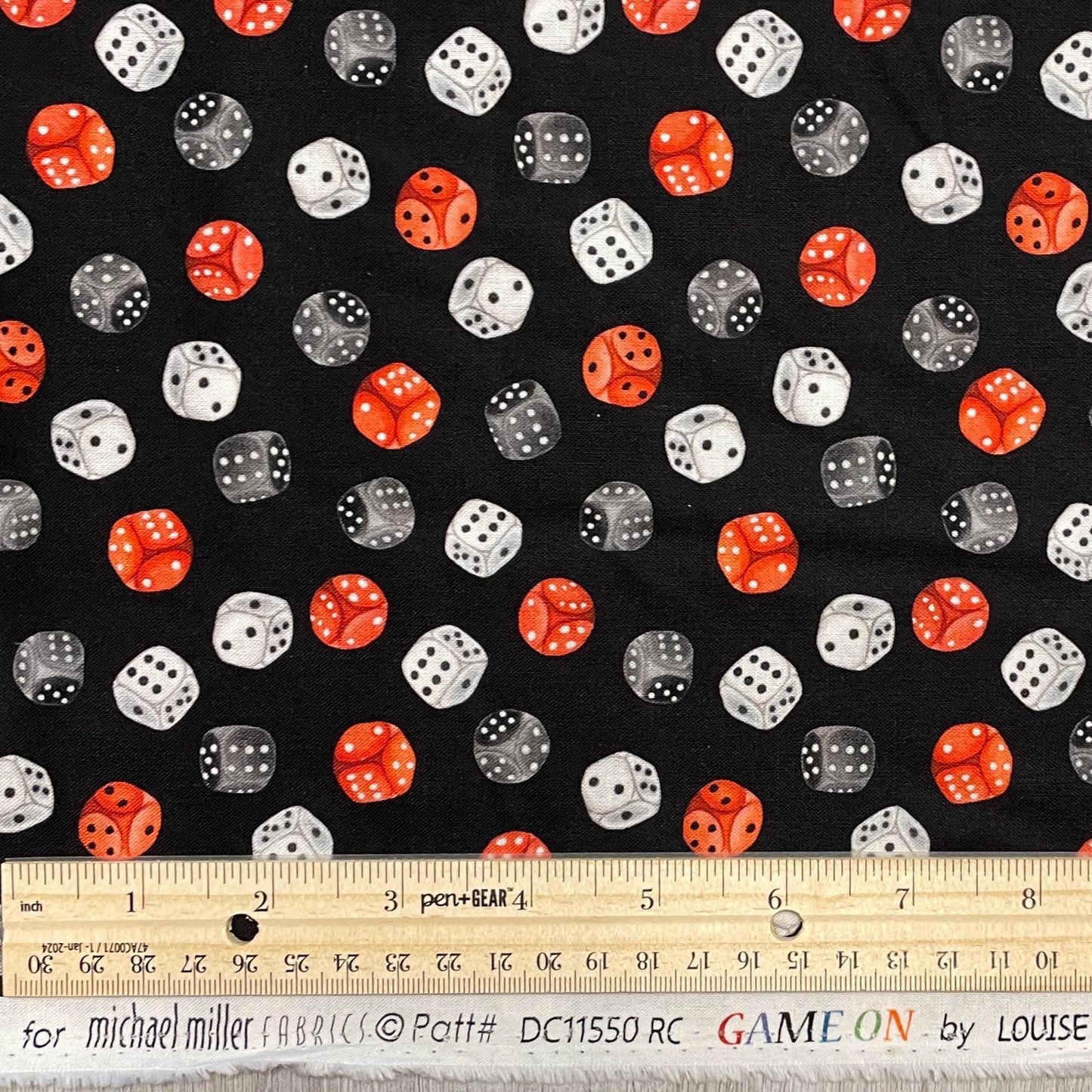 Dice fabric by the yard - Michael Miller - 100% cotton fabric - Roll With It