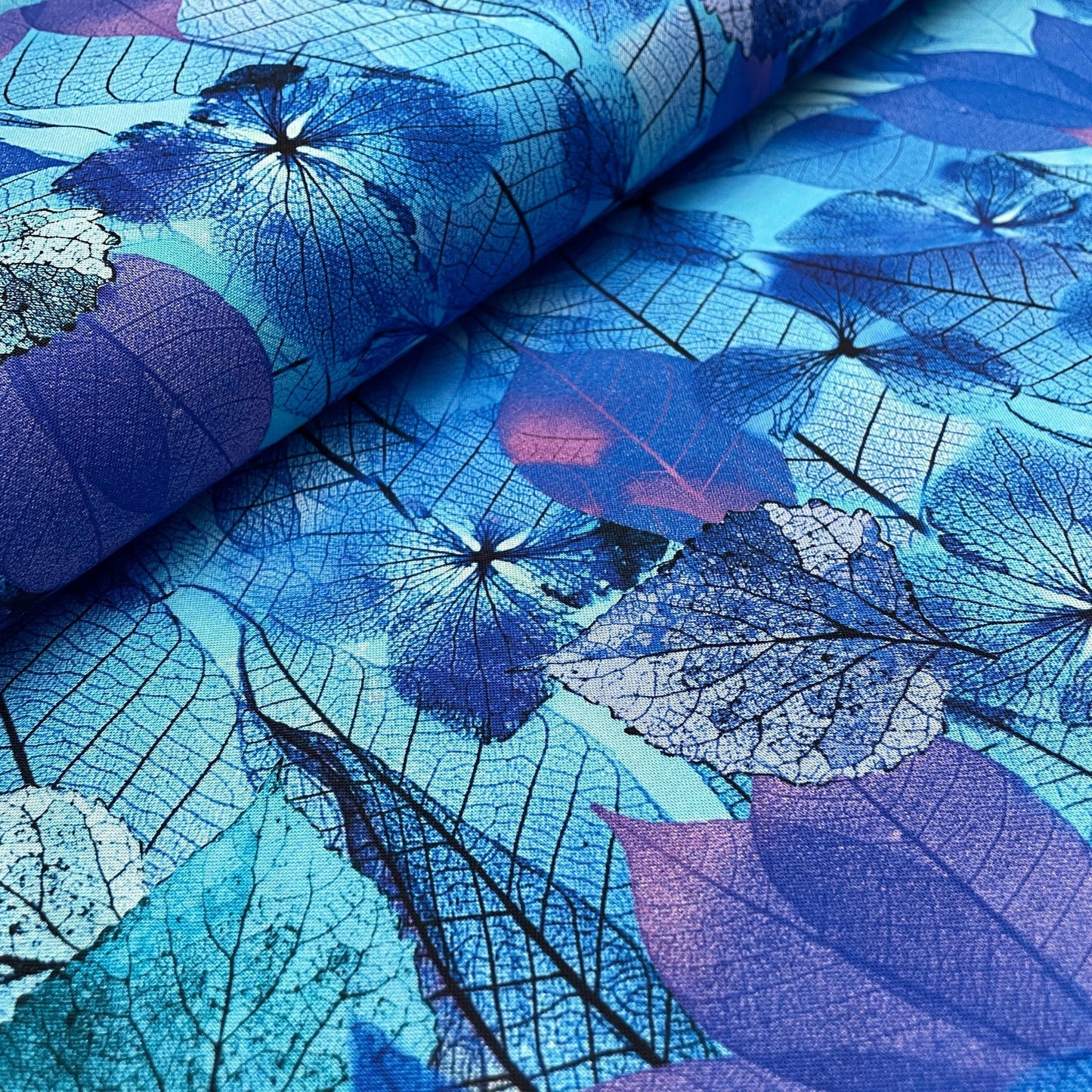 Leaf Fabric - Blue - 100% Cotton - Timeless Treasures - Fanciful Fronds Collection