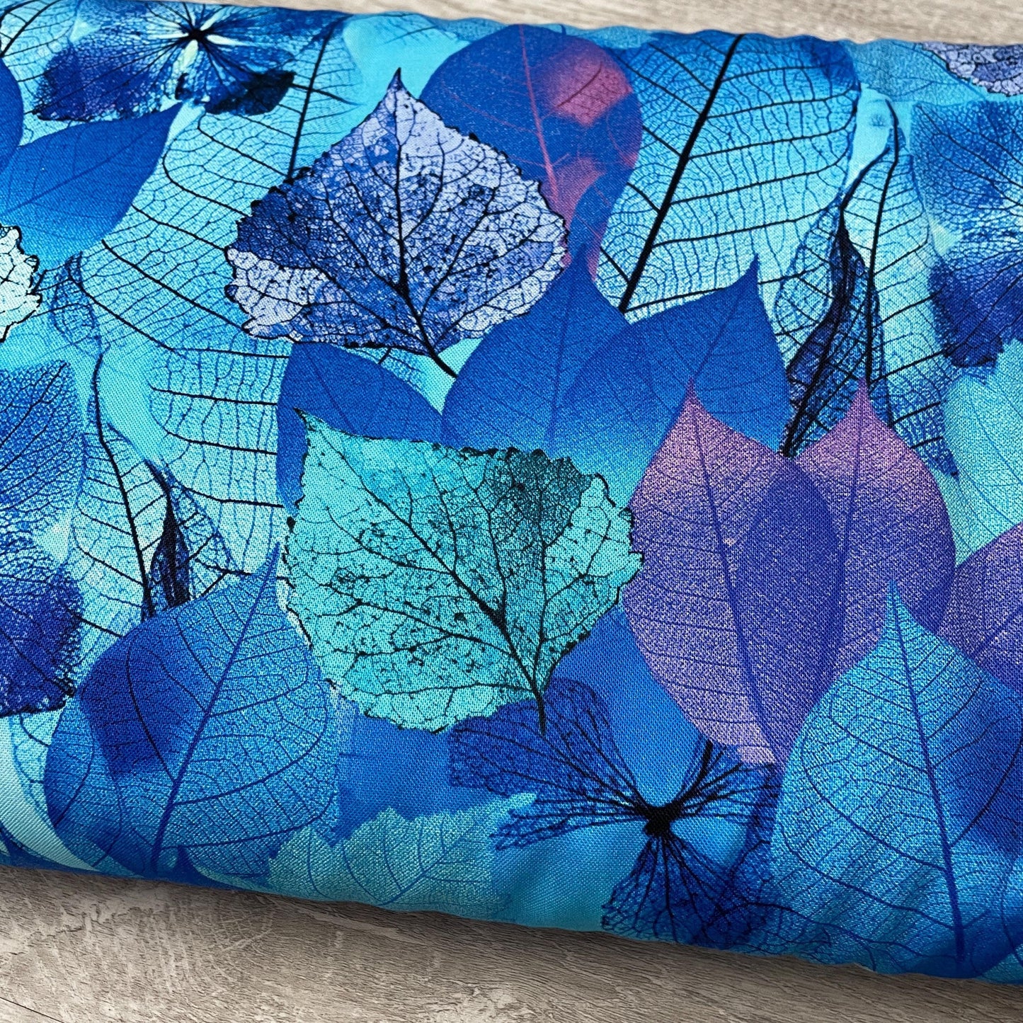 Leaf Fabric - Blue - 100% Cotton - Timeless Treasures - Fanciful Fronds Collection