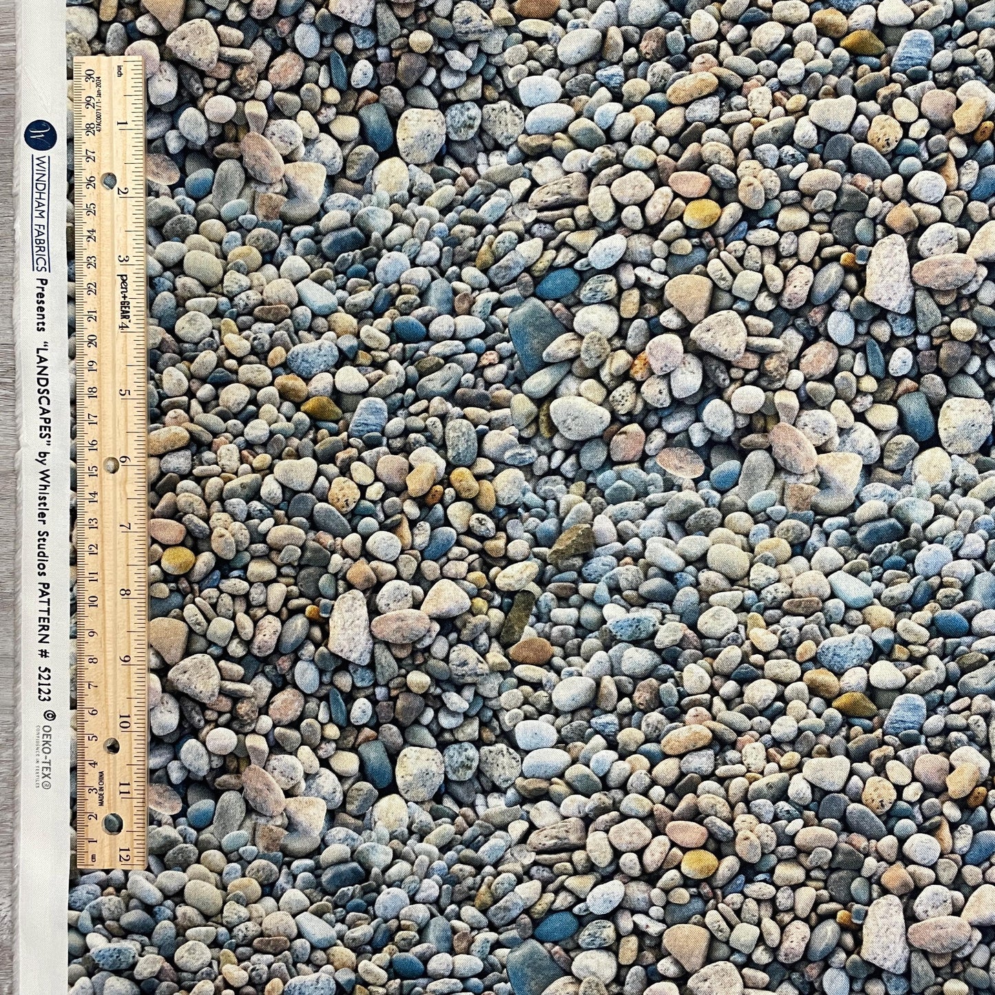 On The Rocks Fabric - Windham - 100% Cotton - skipping stones beach rocks landscapes
