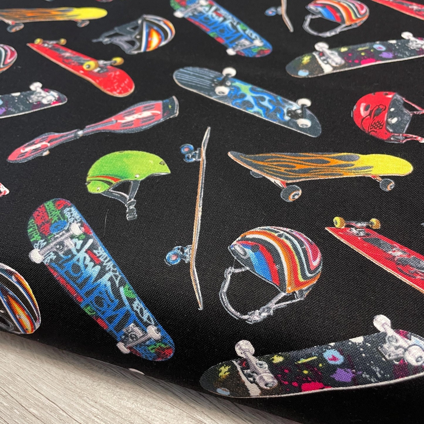 Skateboarding Fabric - 419-Black - Elizabeth's Studio Sports Collection - 100% Cotton