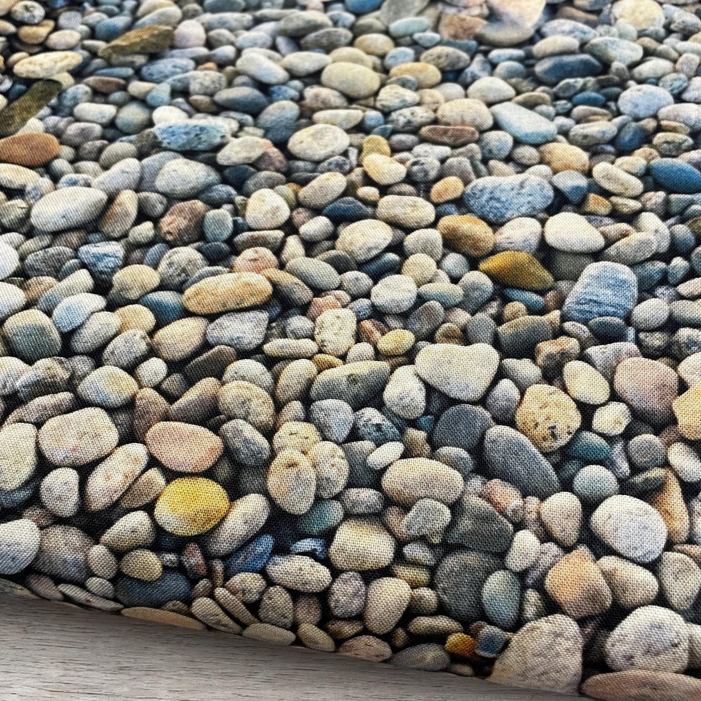 On The Rocks Fabric - Windham - 100% Cotton - skipping stones beach rocks landscapes