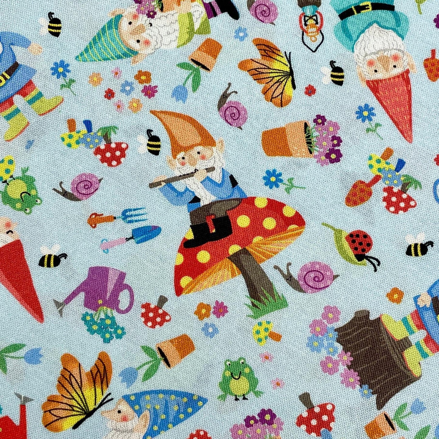 Garden Gnome fabric - Gnome Sweet Home - Timeless Treasures