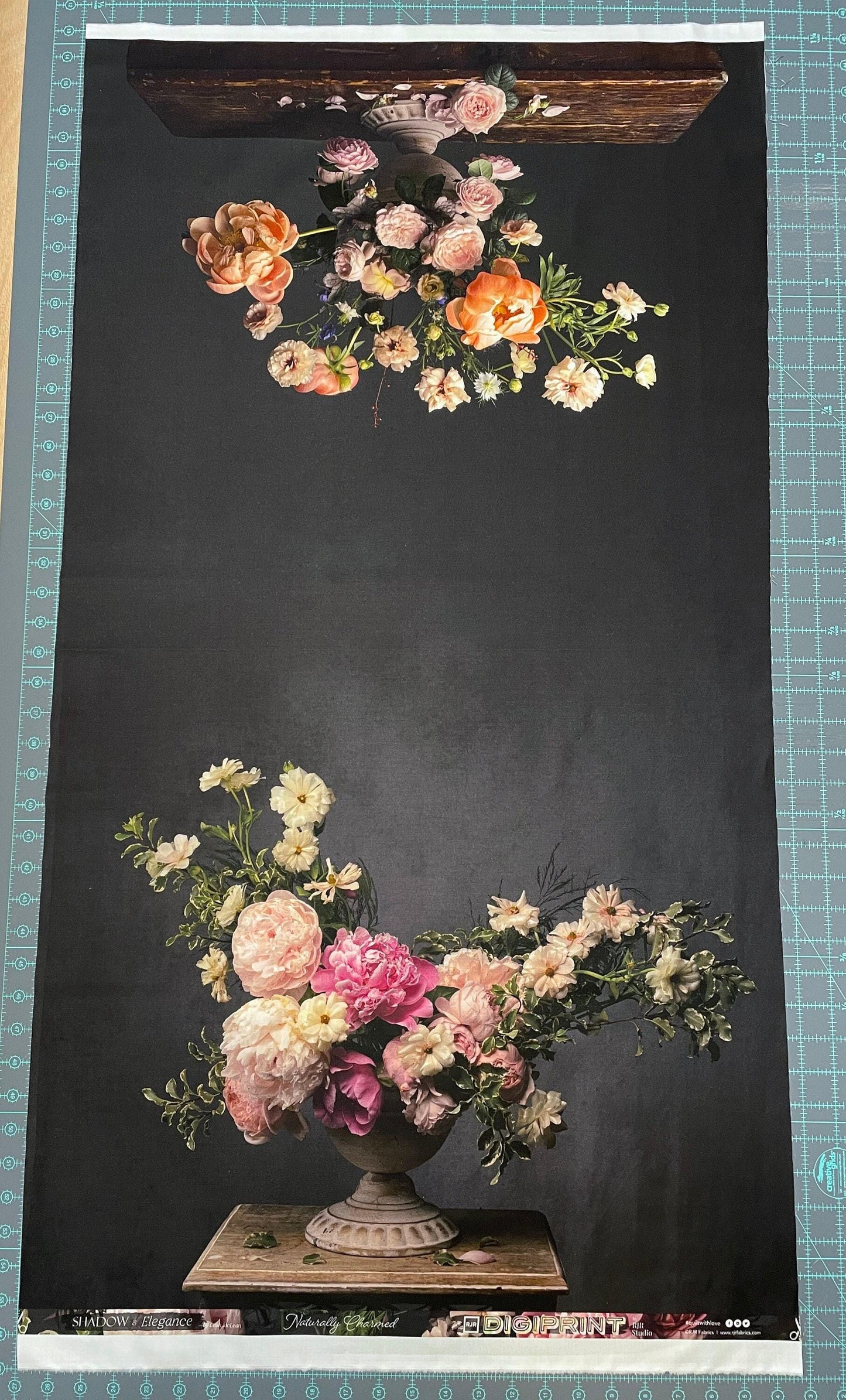 Floral Arrangement Duo Panel - 43 x 24" - Naturally Charmed - 100% cotton fabric - Digital print