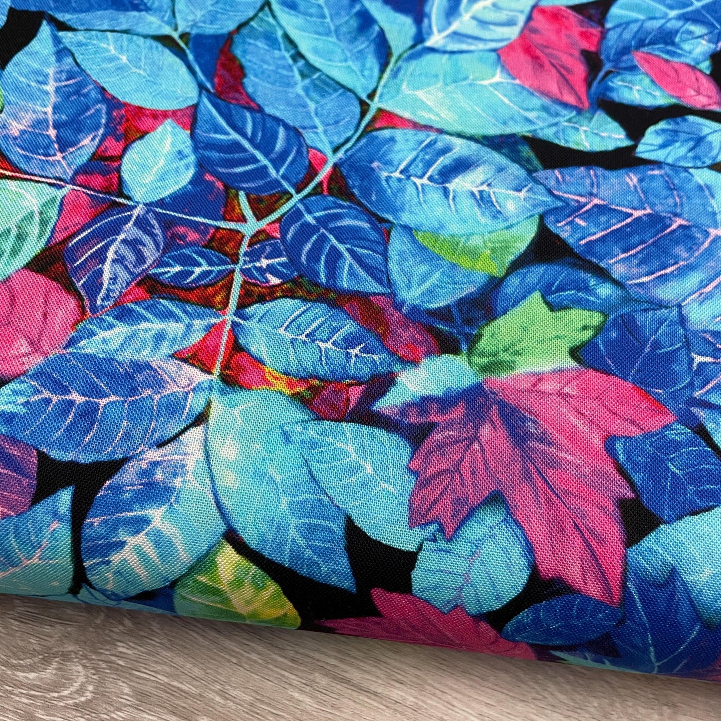 Electric Colors Fall Leaves Fabric - Multi - Nature's Glow