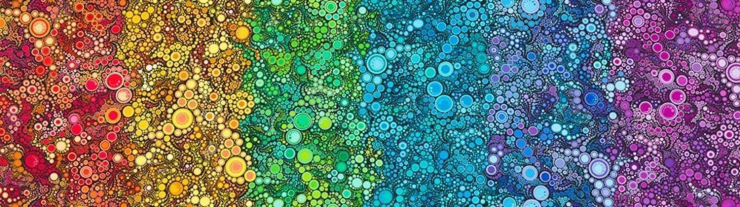 Rainbow Dots Fabric - Bright Gradation - Robert Kaufman - Effervescence - 100% cotton