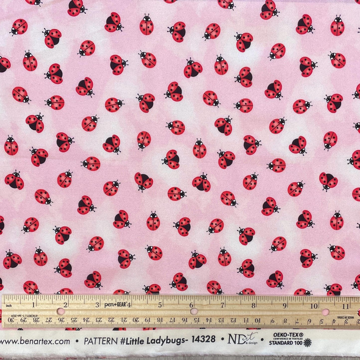 Little Ladybugs Pink - Benartex - 100% cotton fabric