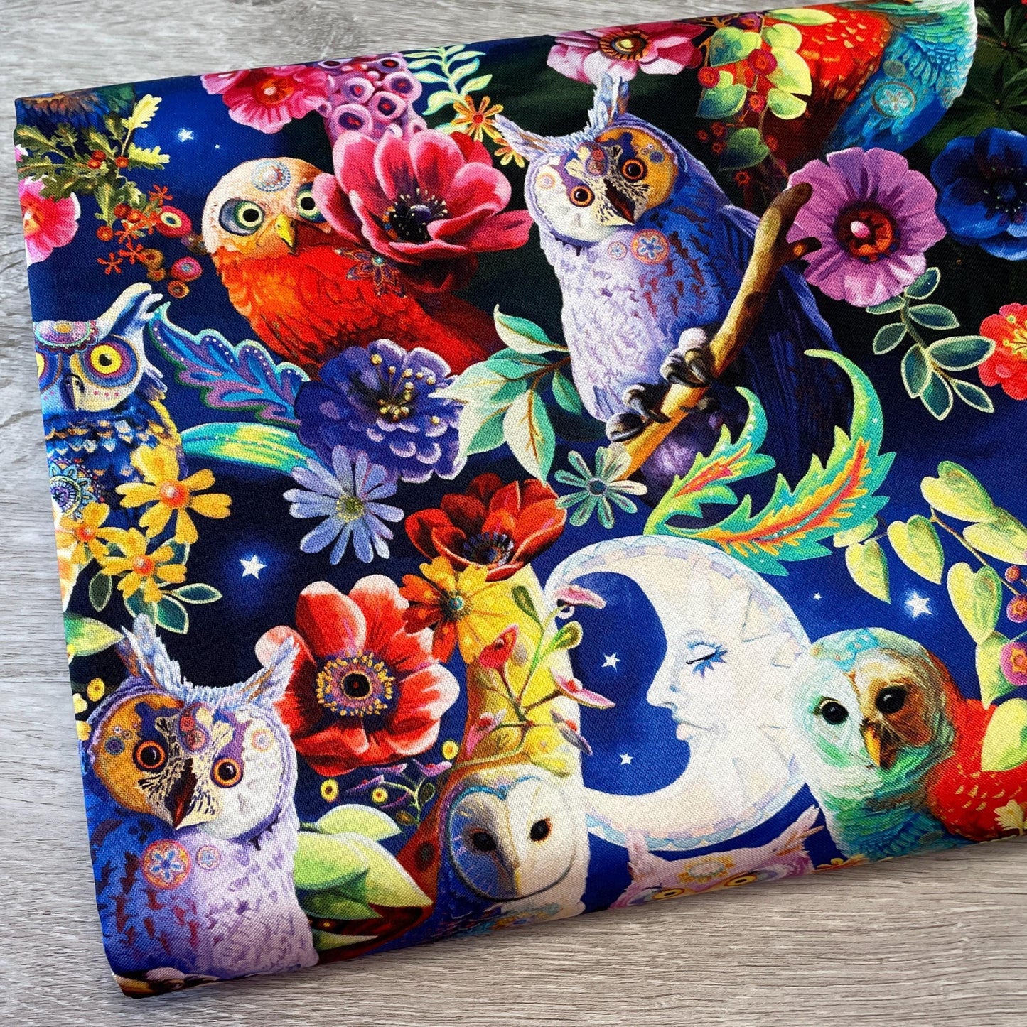 Night Owls Fabric - Nature - Robert Kaufman - 100% Cotton Fabric