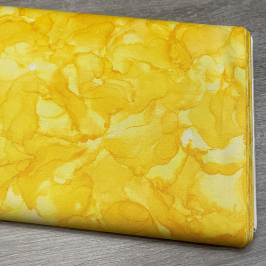 Inspired Alcohol Ink Blobs Fabric - DP26699-52 Yellow - 100% Cotton - Northcott - Bright Yellow Blender