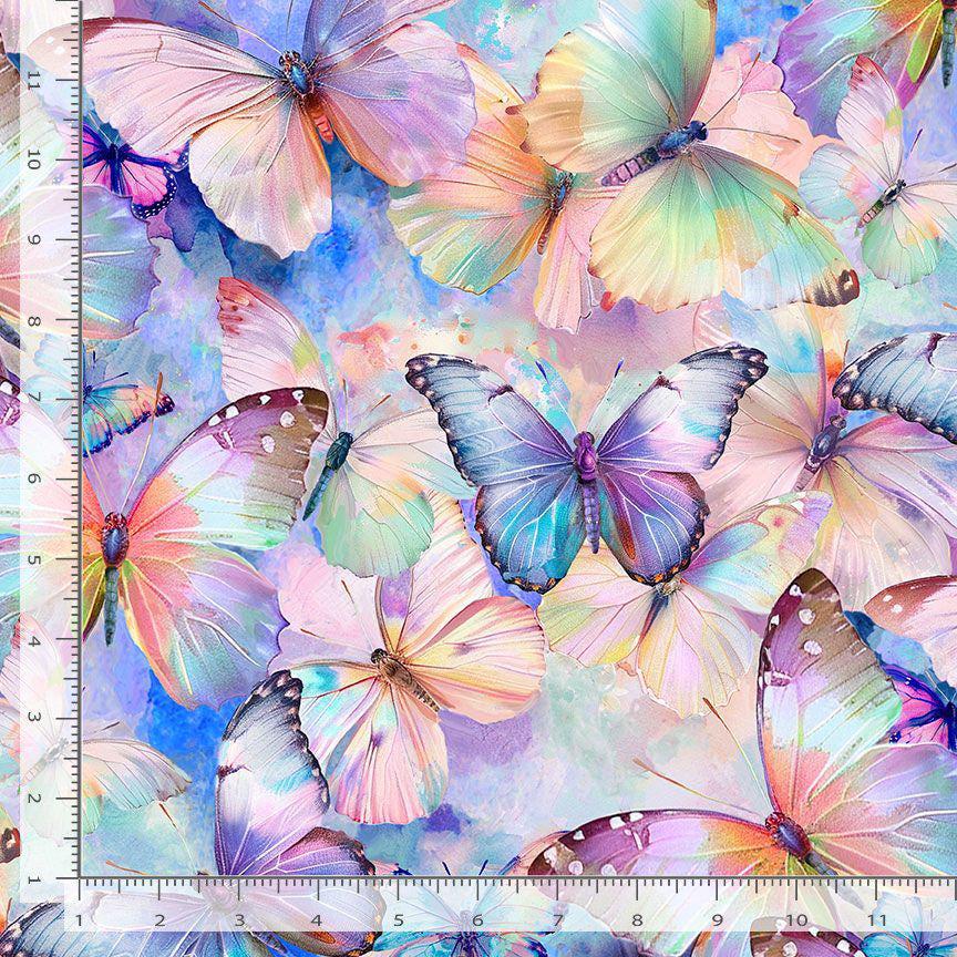 Packed Butterflies Fabric - Timeless Treasures - 100% Cotton - BUG-CD3777