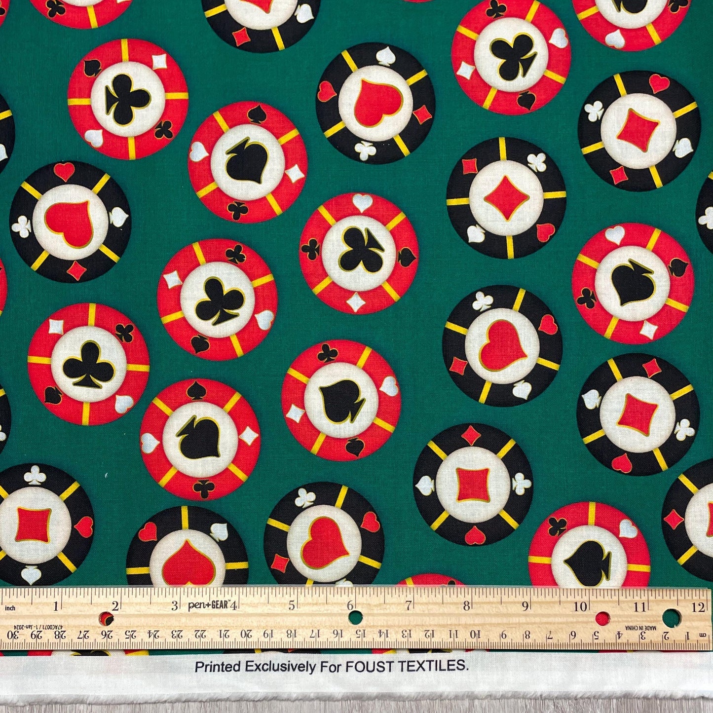 Poker Chips Fabric - Game Night