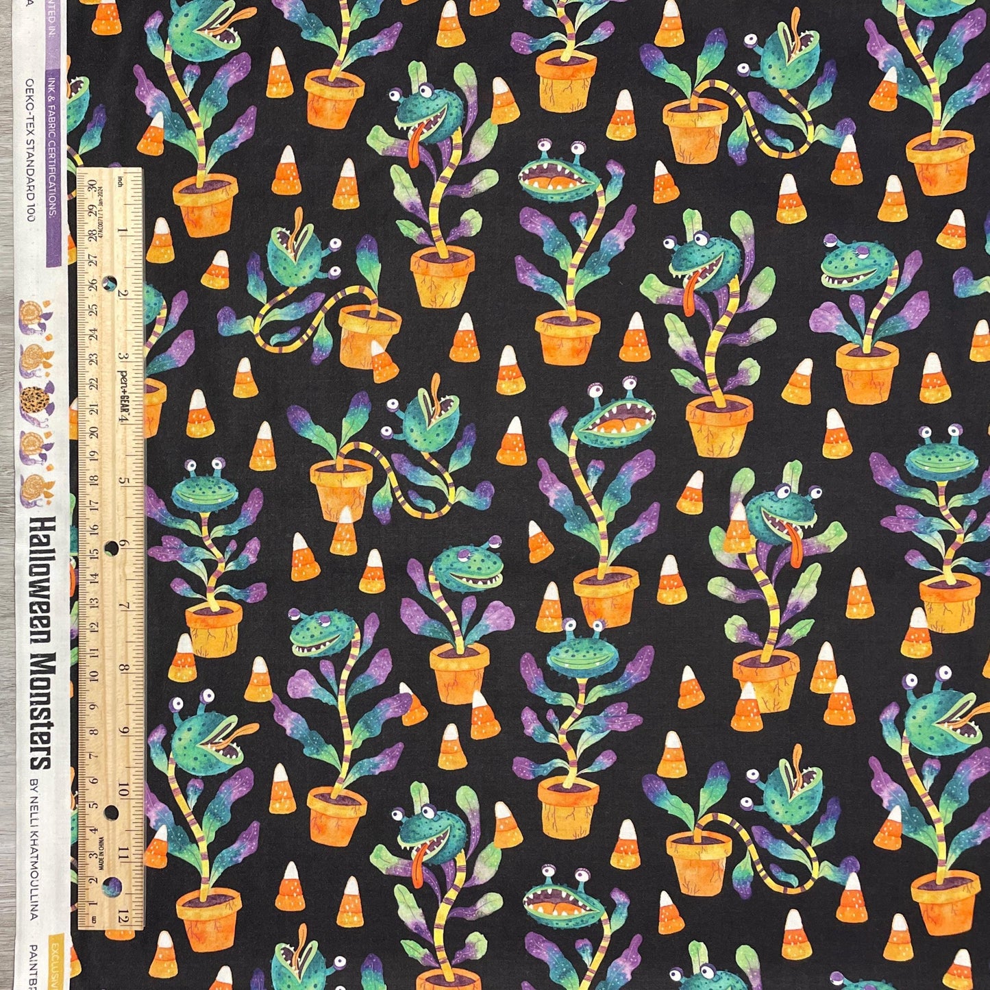 Plant Monsters Fabric - Audrey - Halloween Monsters Collection