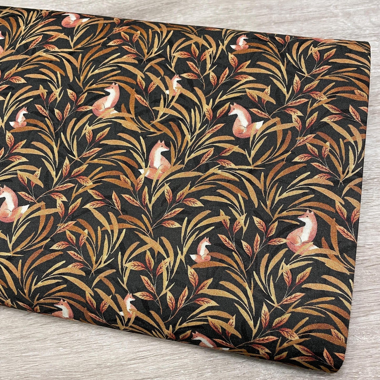 Fox Fabric - Fox In Leafy Forest - 100% Cotton