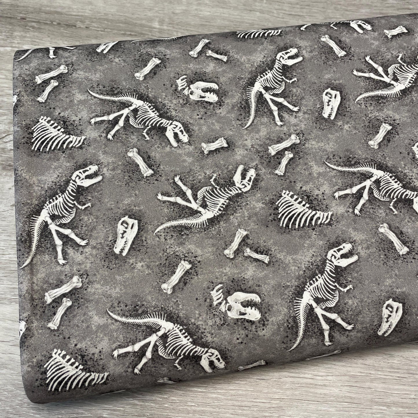 Dinosaur Fossil fabric - Gray - Michael Miller - 100% Cotton