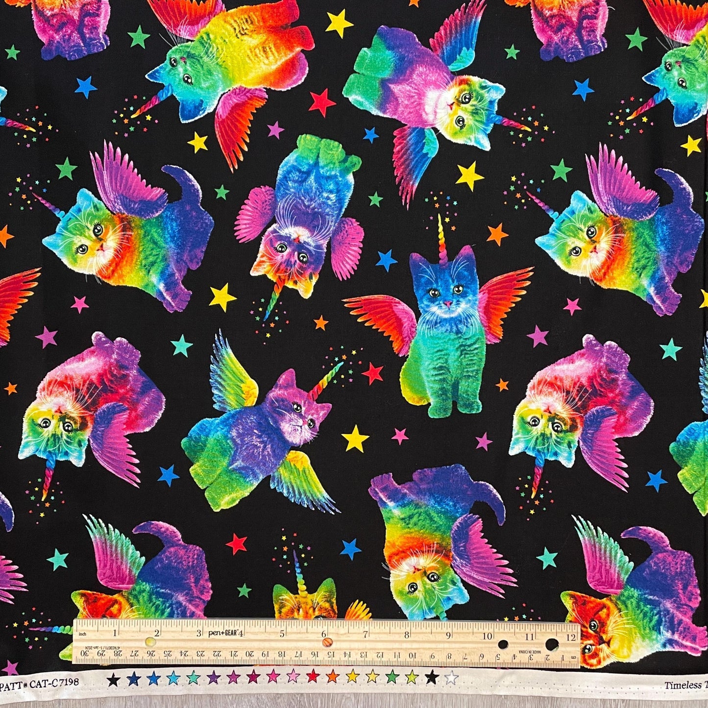 Rainbow Unicorn Cat Fabric - Crazy for Cats