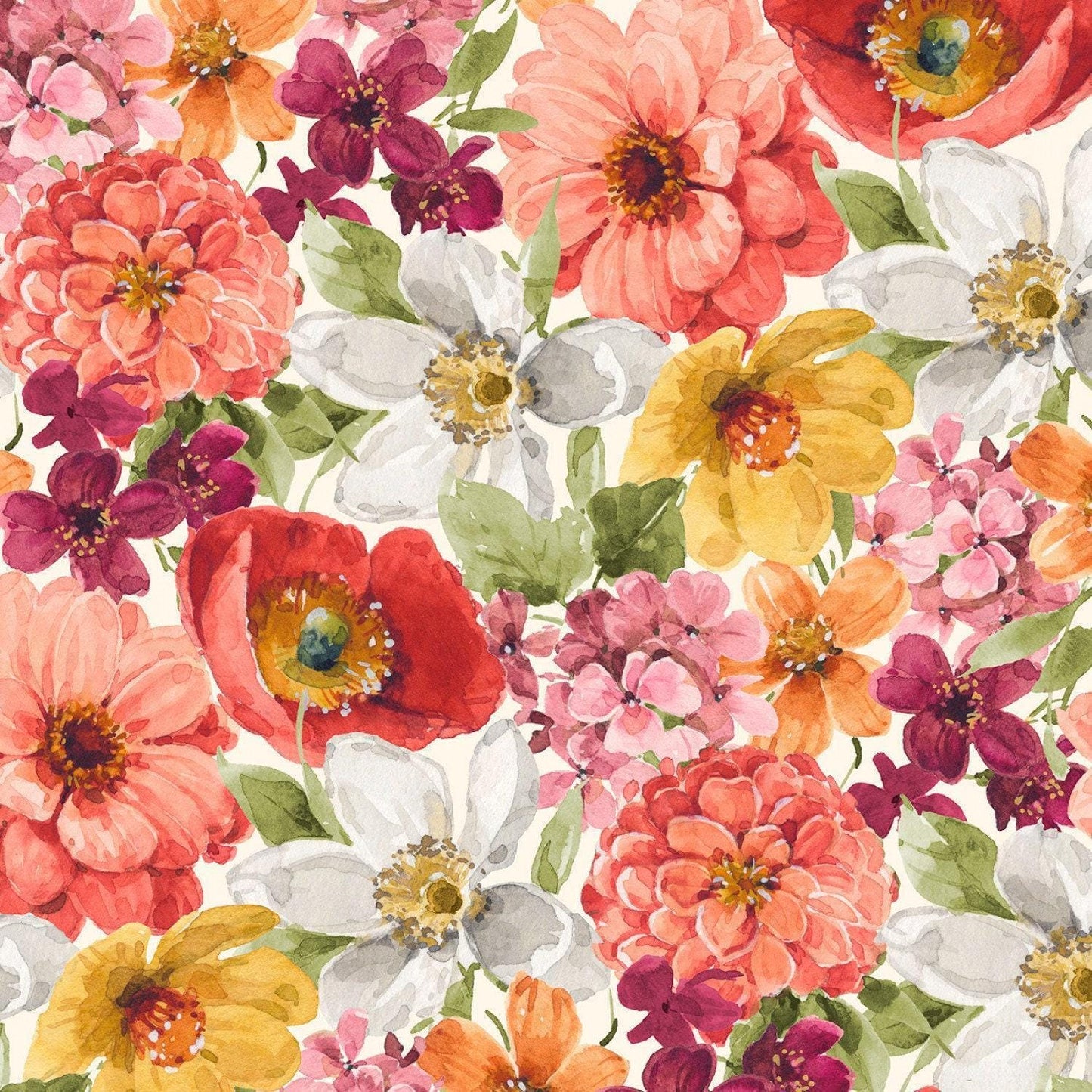 Floral Bird Fabric - Blessed by Nature Collection - Wilmington Prints - 100% Cotton
