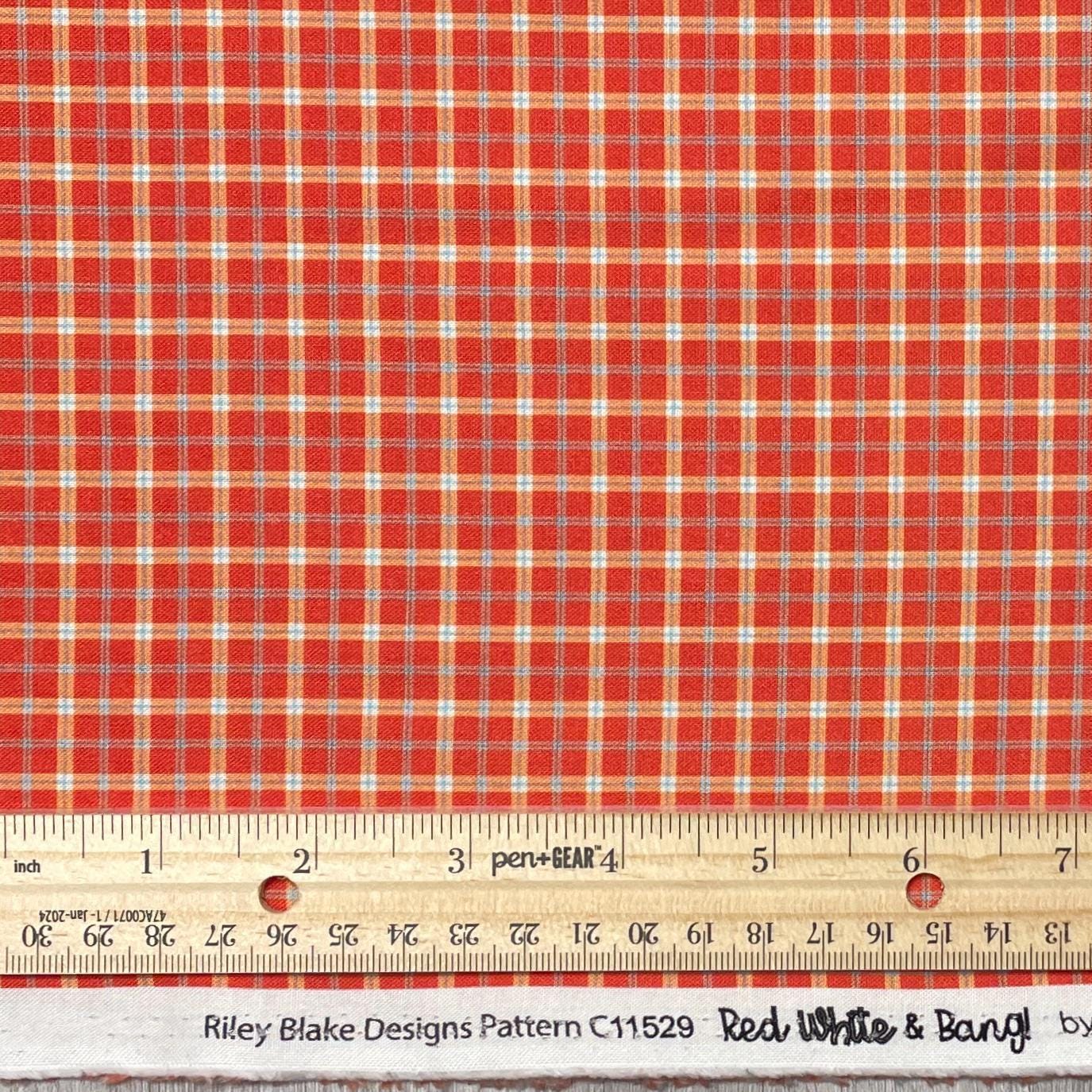 Red Plaid Fabric - Red, White, & Bang collection