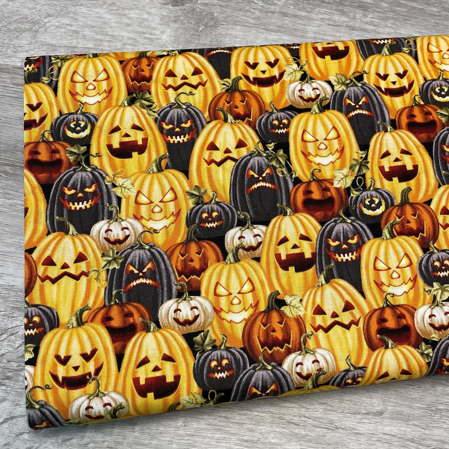 Pumpkin Patch Fabric - Jack O Lantern Patch - Halloween Ball