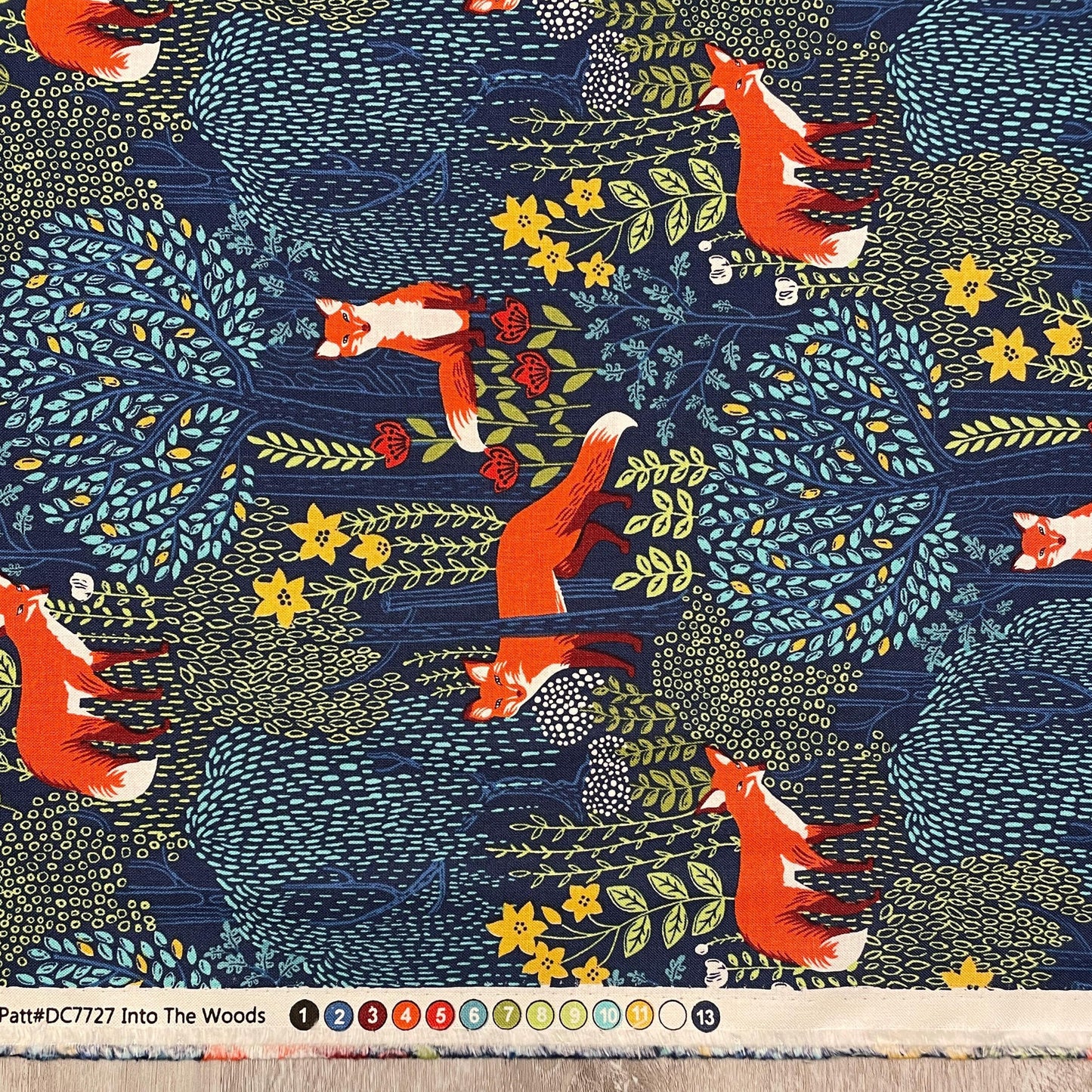 Fox Fabric - Into the Woods BLUE - 100% Cotton - Michael Miller