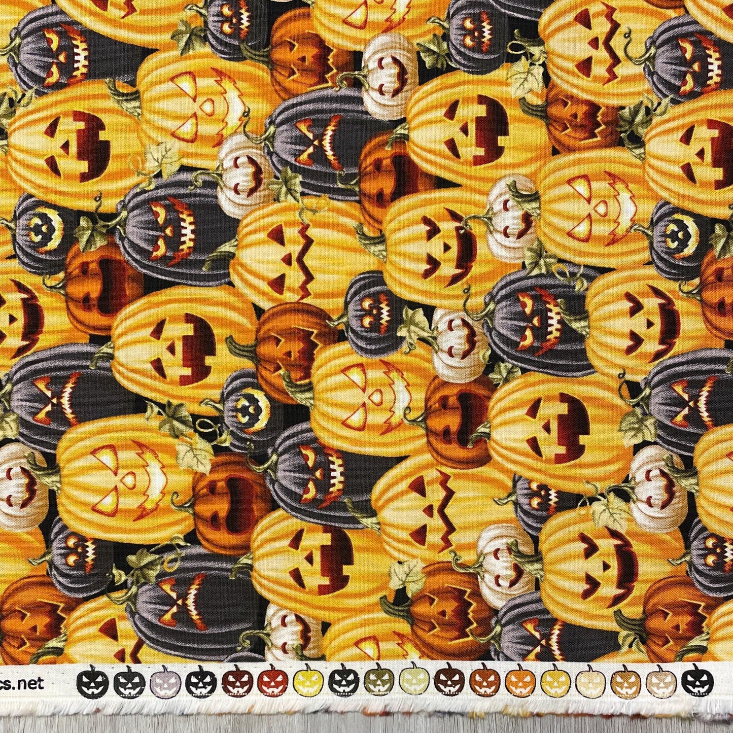Pumpkin Patch Fabric - Jack O Lantern Patch - Halloween Ball