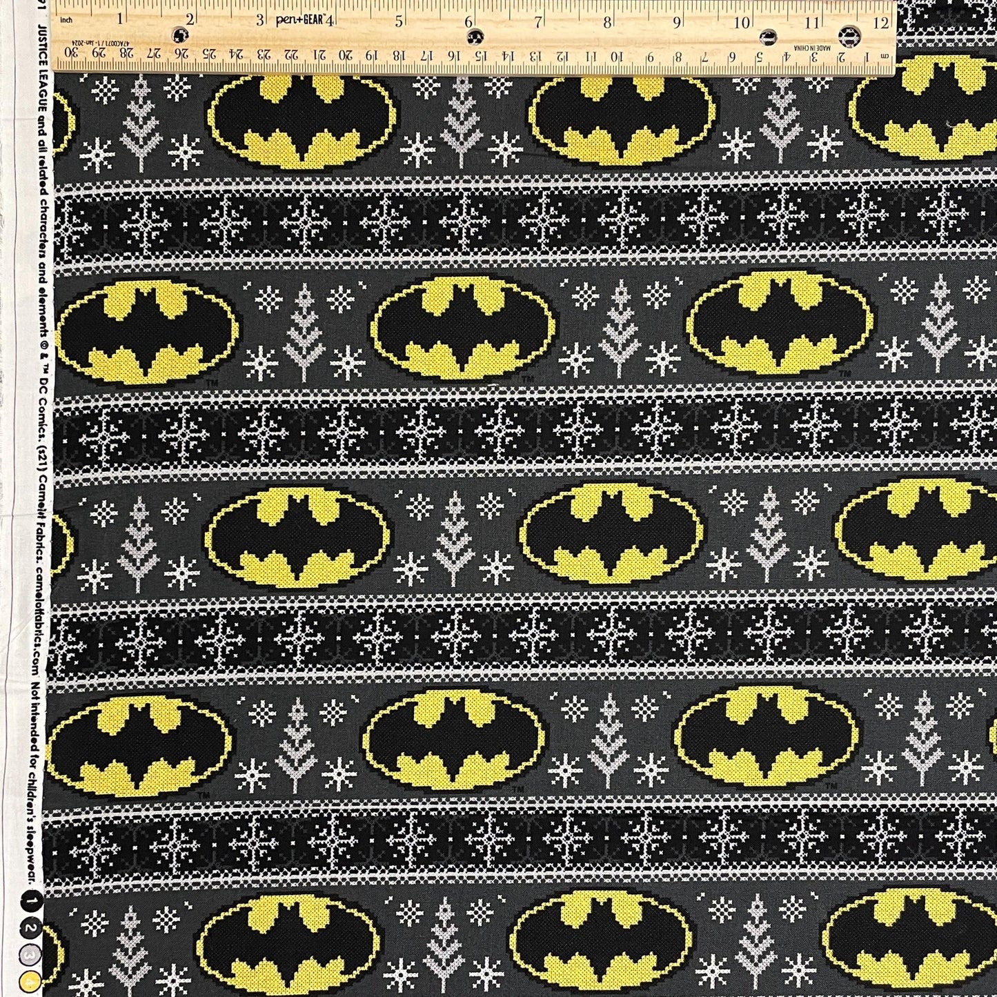 Batman Fabric - Fair Isle - Quilting Cotton