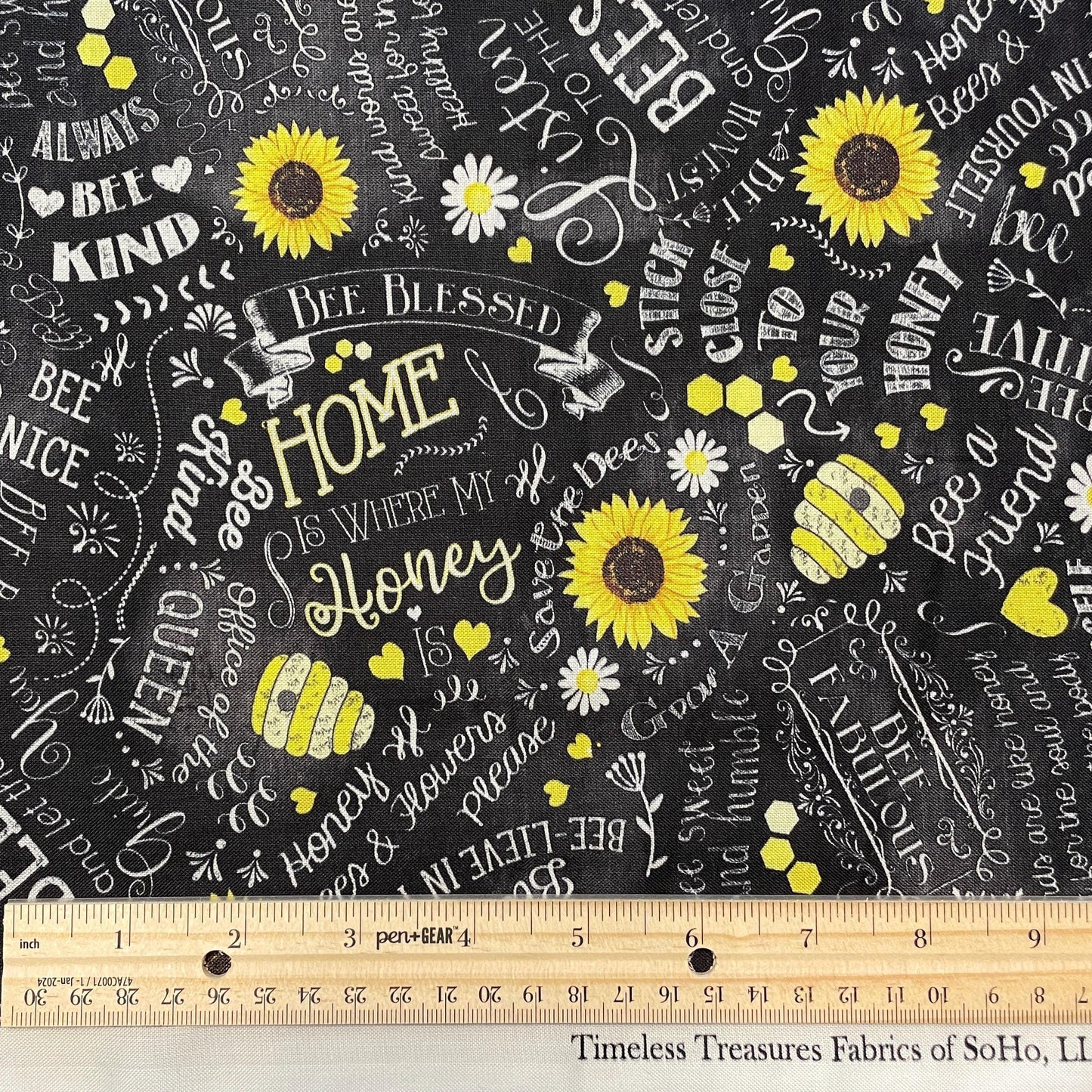 Bee fabric by the yard - Motivational Bee Quotes - Home is where my honey is