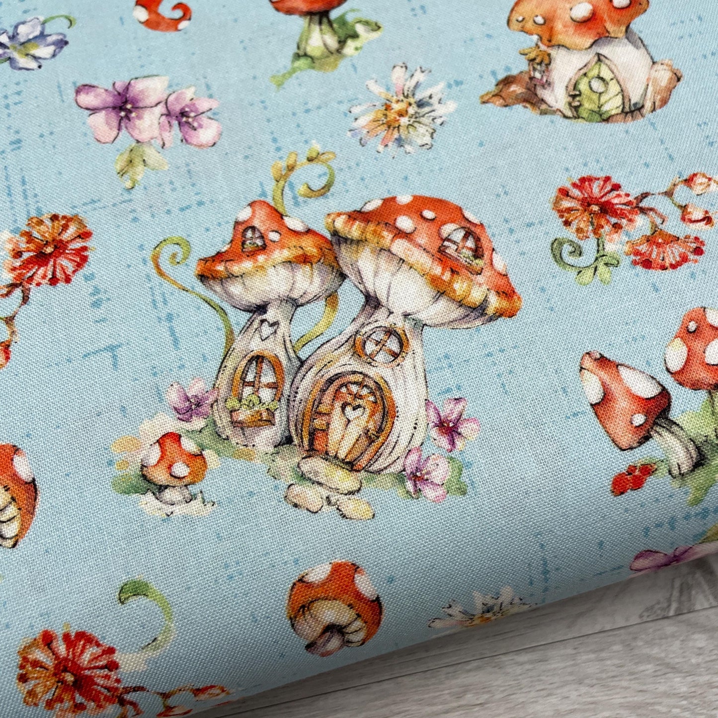 Mushroom Fabric - Fairy Garden Mushroom Toss - P&B Textiles
