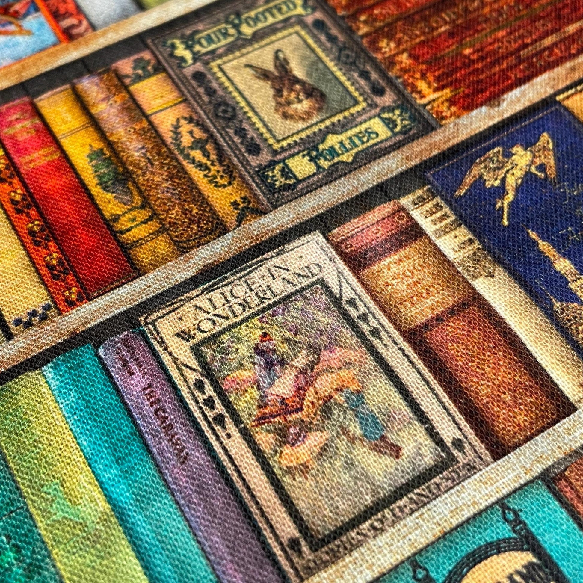 Antique Book Fabric - SMALL BOOKS - Robert Kaufman Library of Rarities - 100% Cotton - Reading Bibliophile gift
