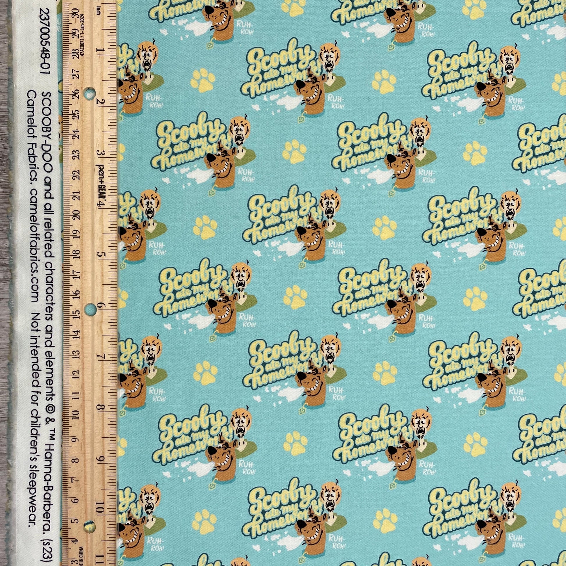 Scooby Doo Fabric - Homework - School Spirit Collection