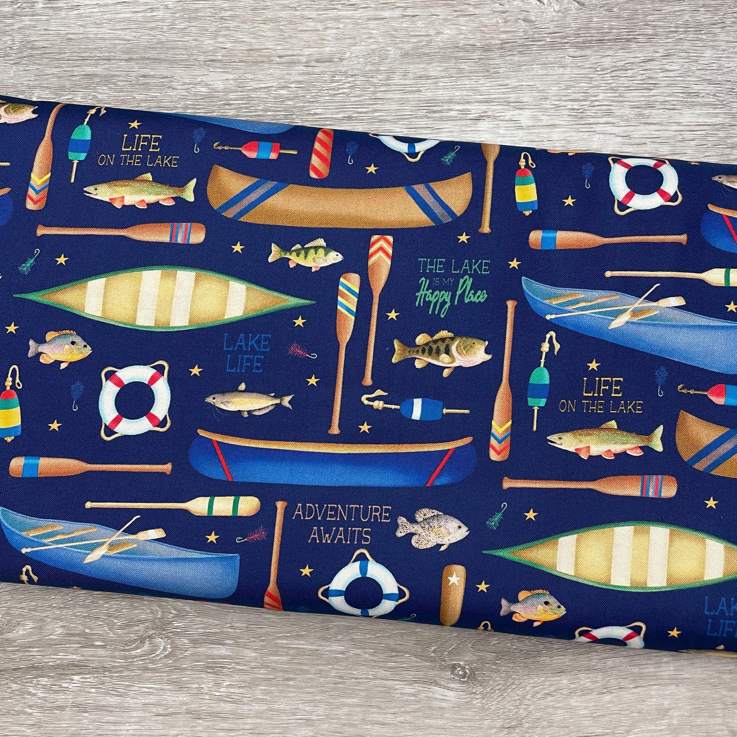 Lake Fabric - Benartex - 100% Cotton - Lake Life Navy