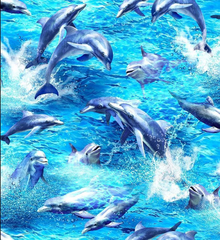 Dolphin fabric - Oasis - 100% Cotton - The Deep 59-7801