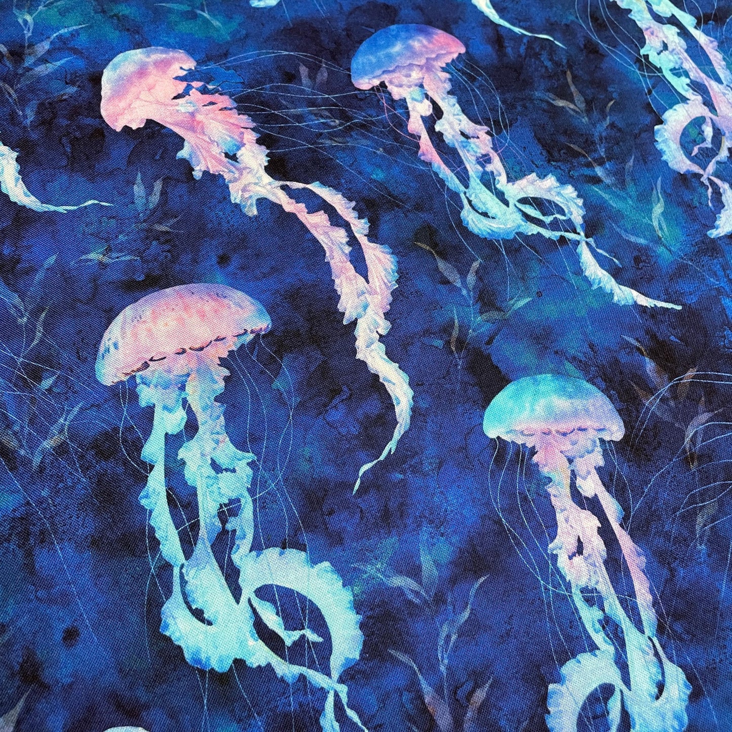 Jellyfish Fabric - V5259-17-Cobalt - Tides of Color - Hoffman - 100% Cotton