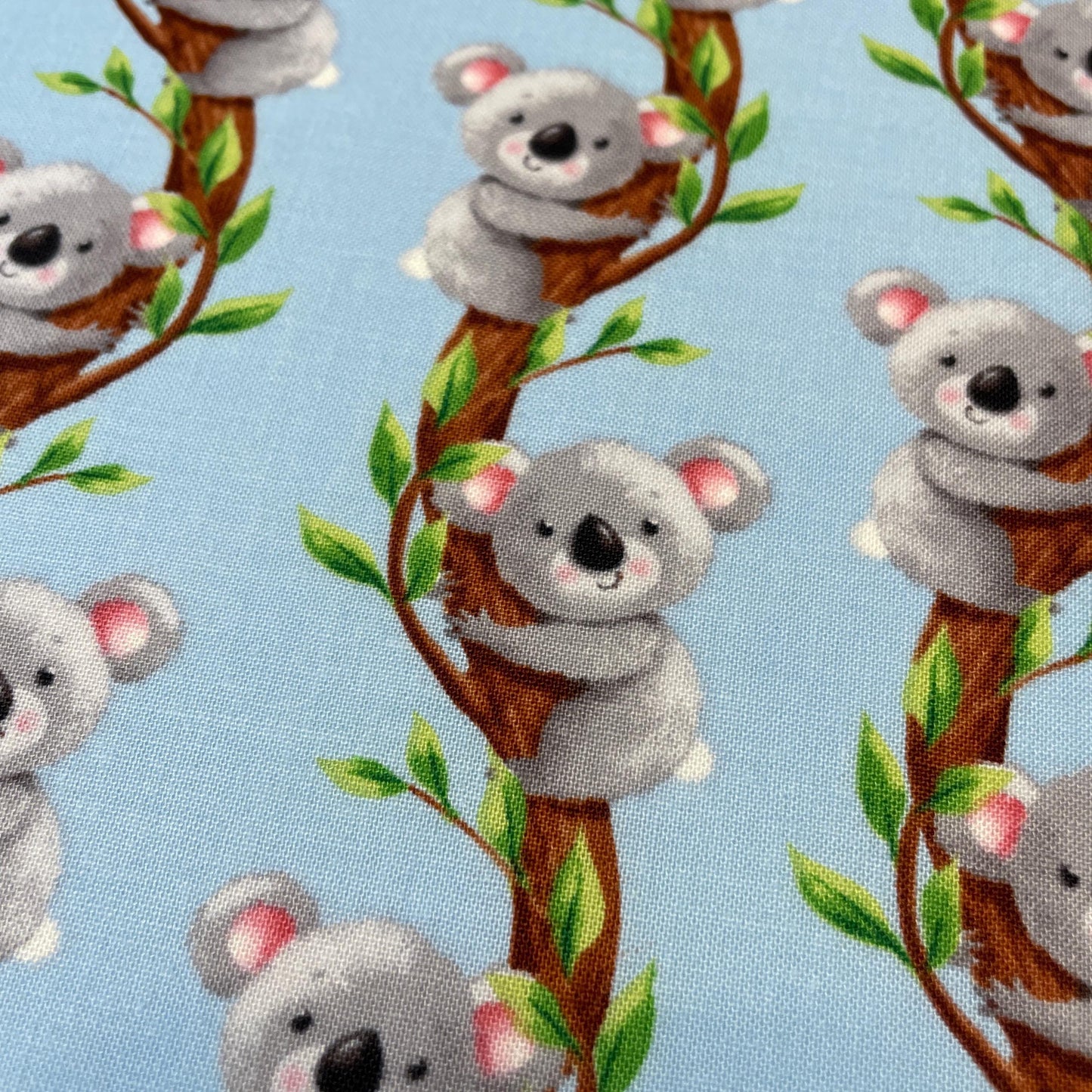 Koala Fabric - 100% cotton - Henry Glass - Koalas on Trees - Party Animals by Rob Parkinson