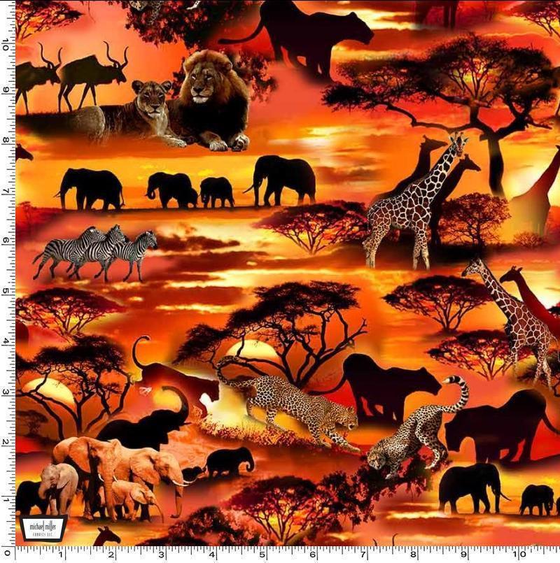 Safari Animal Fabric - Michael Miller - African wilderness - Serengeti Plains