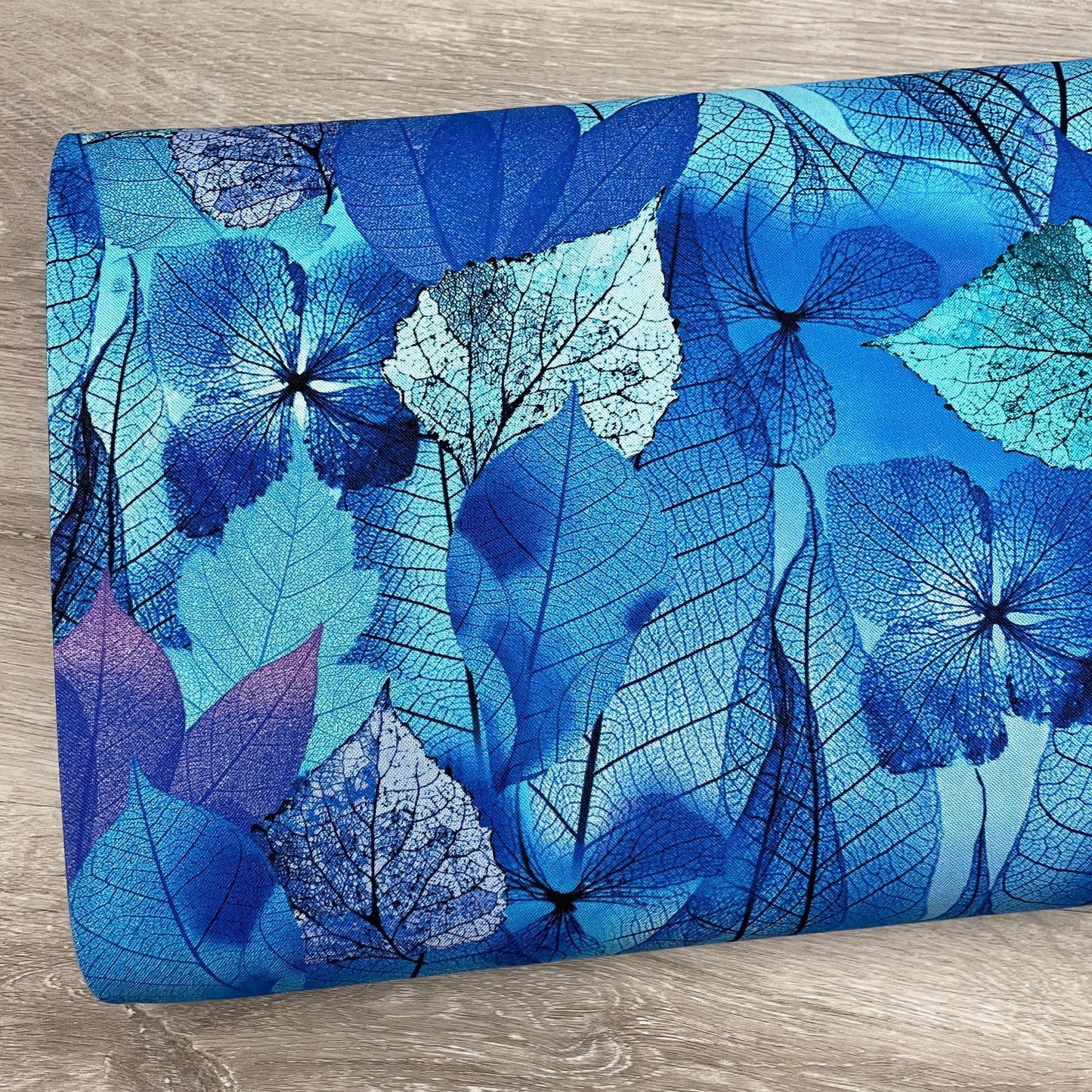 Leaf Fabric - Blue - 100% Cotton - Timeless Treasures - Fanciful Fronds Collection
