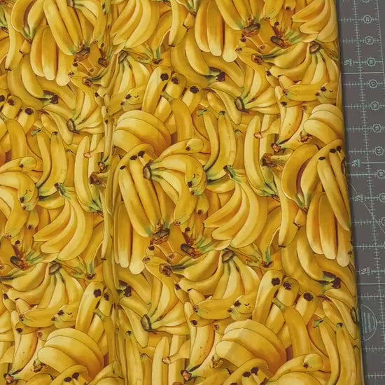 Banana Fabric - Food Festival collection - Elizabeth's Studio - 100% Cotton - Fruit Material Food Theme Picnic Monkey - Ships NEXT DAY