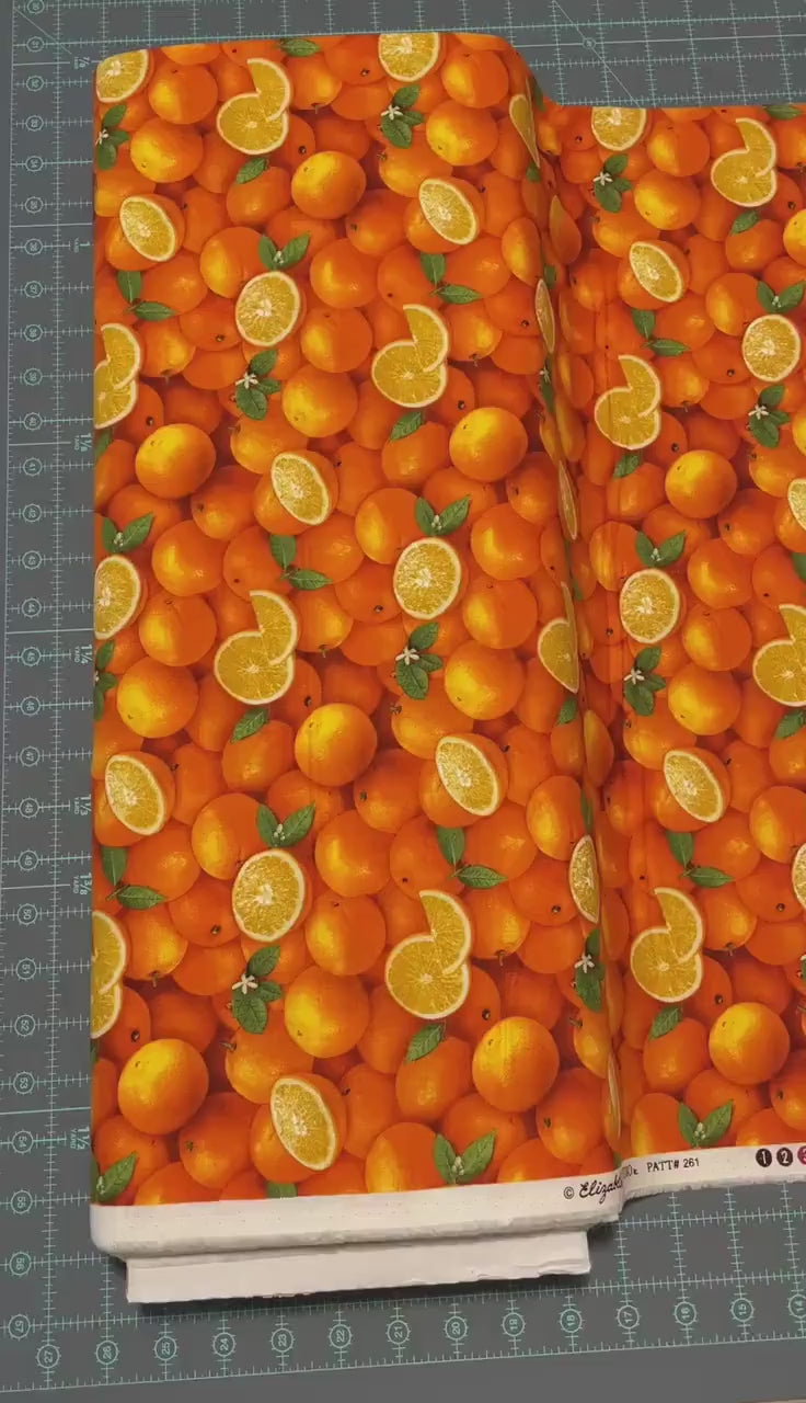Orange Fabric - Food Festival collection - Elizabeth's Studio - 100% Cotton - Fruit Material Food Theme Picnic OJ Juice - Ships NEXT DAY