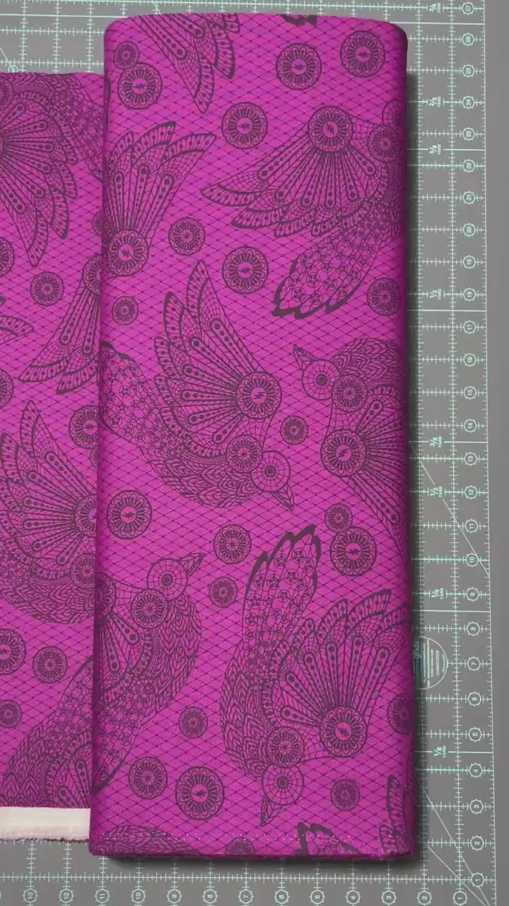 Tula Pink Nightshade Deja Vu - Raven Lace - 100% Cotton Fabric - FreeSpirit Fabrics - Ships  TOMORROW