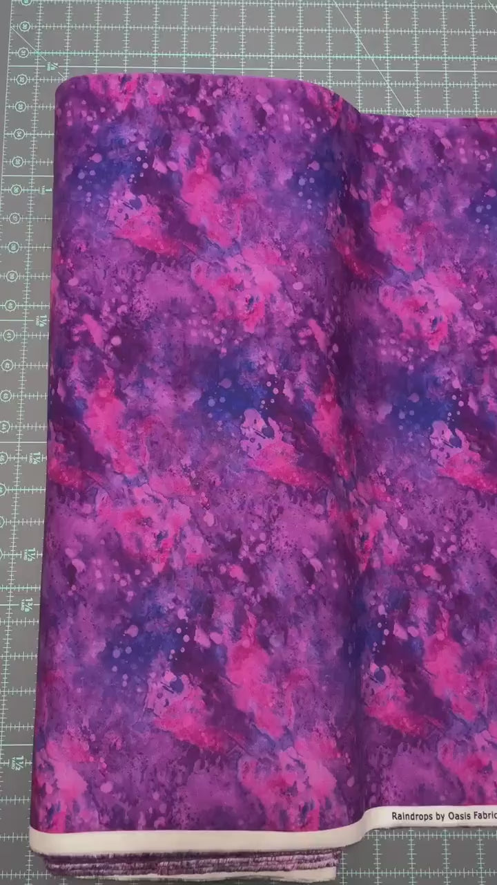 Purple Blender Fabric - Raindrops Collection by Oasis Fabrics - 100% Cotton Fabric - Bright Purple fabric colorful material - Ships NEXT DAY