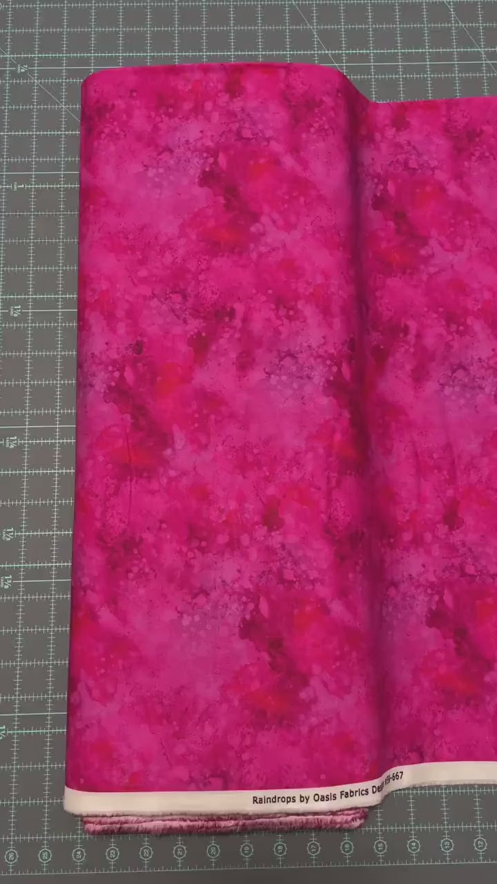 Fuchsia Blender Fabric - Raindrops Collection by Oasis Fabrics - 100% Cotton Fabric - Pink blender fabric colorful material - Ships NEXT DAY