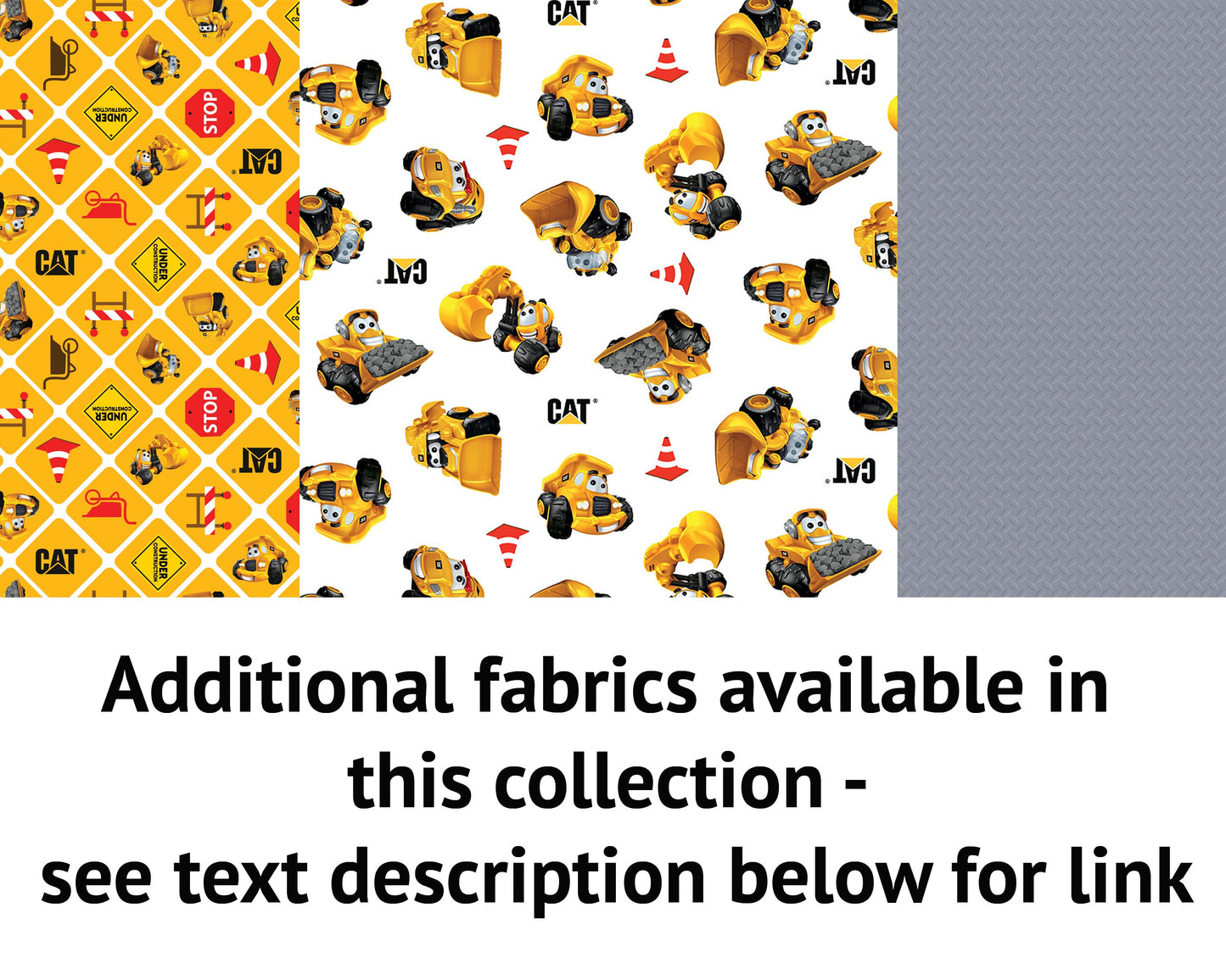 Construction Signs - CAT Building Crew Signs Yellow - for Riley Blake Designs - 100% Cotton Fabric - Caterpillar material - Ships NEXT DAY